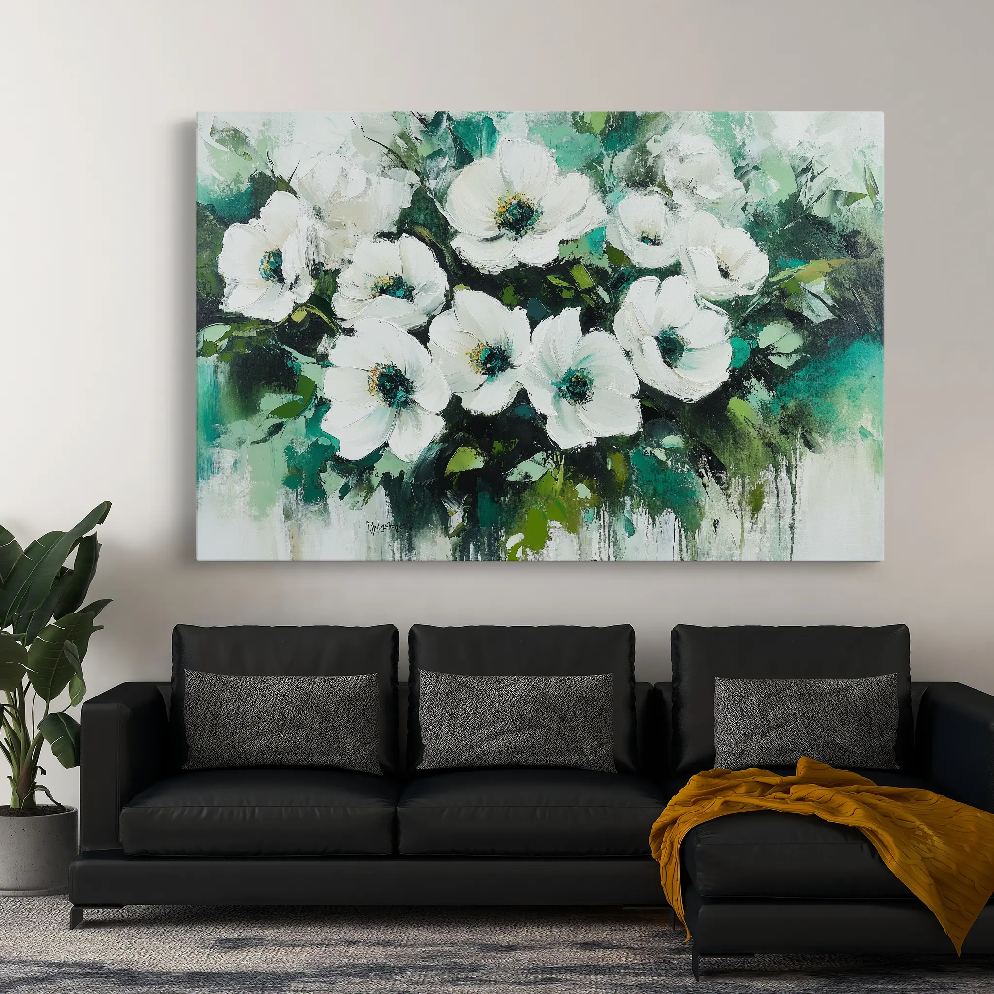 Floral Canvas Wall Art WAD780-F 90 x 60 cm / Stretched on hidden frame