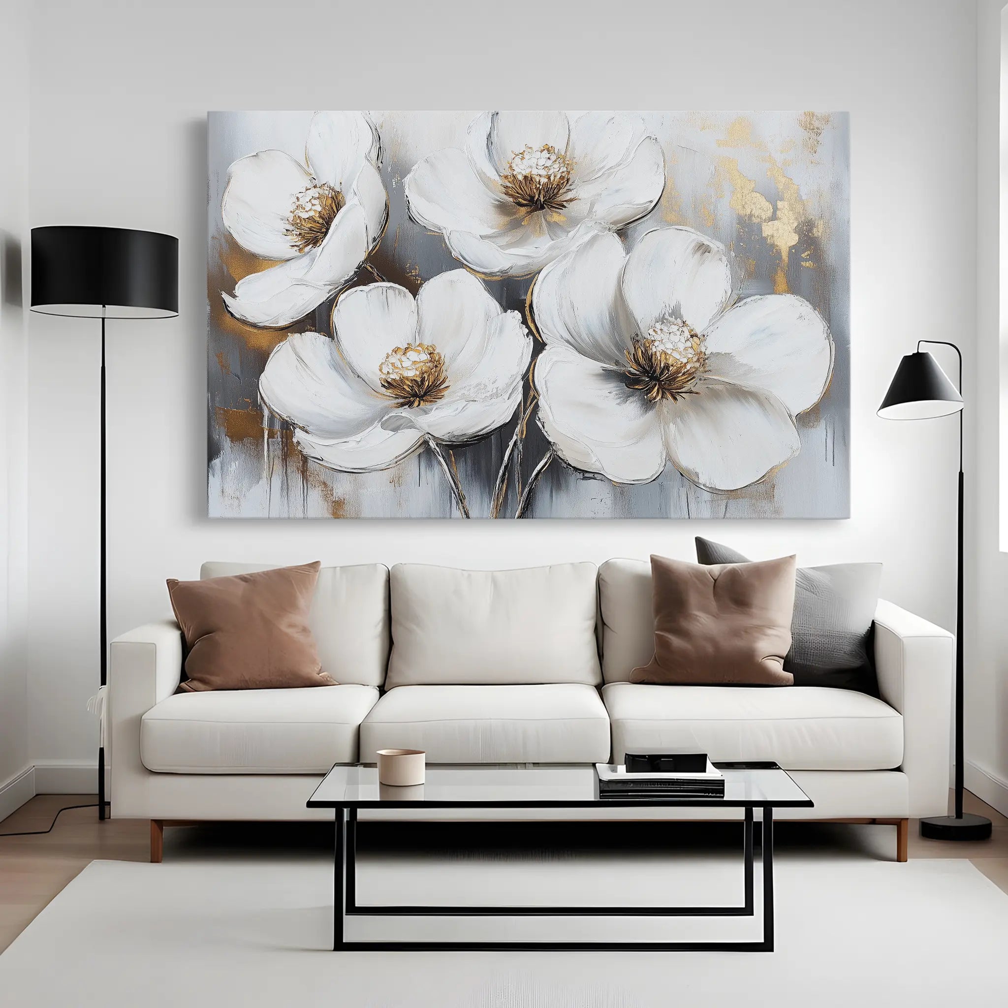 Floral Canvas Wall Art WAD783-F 90 x 60 cm / Stretched on hidden frame