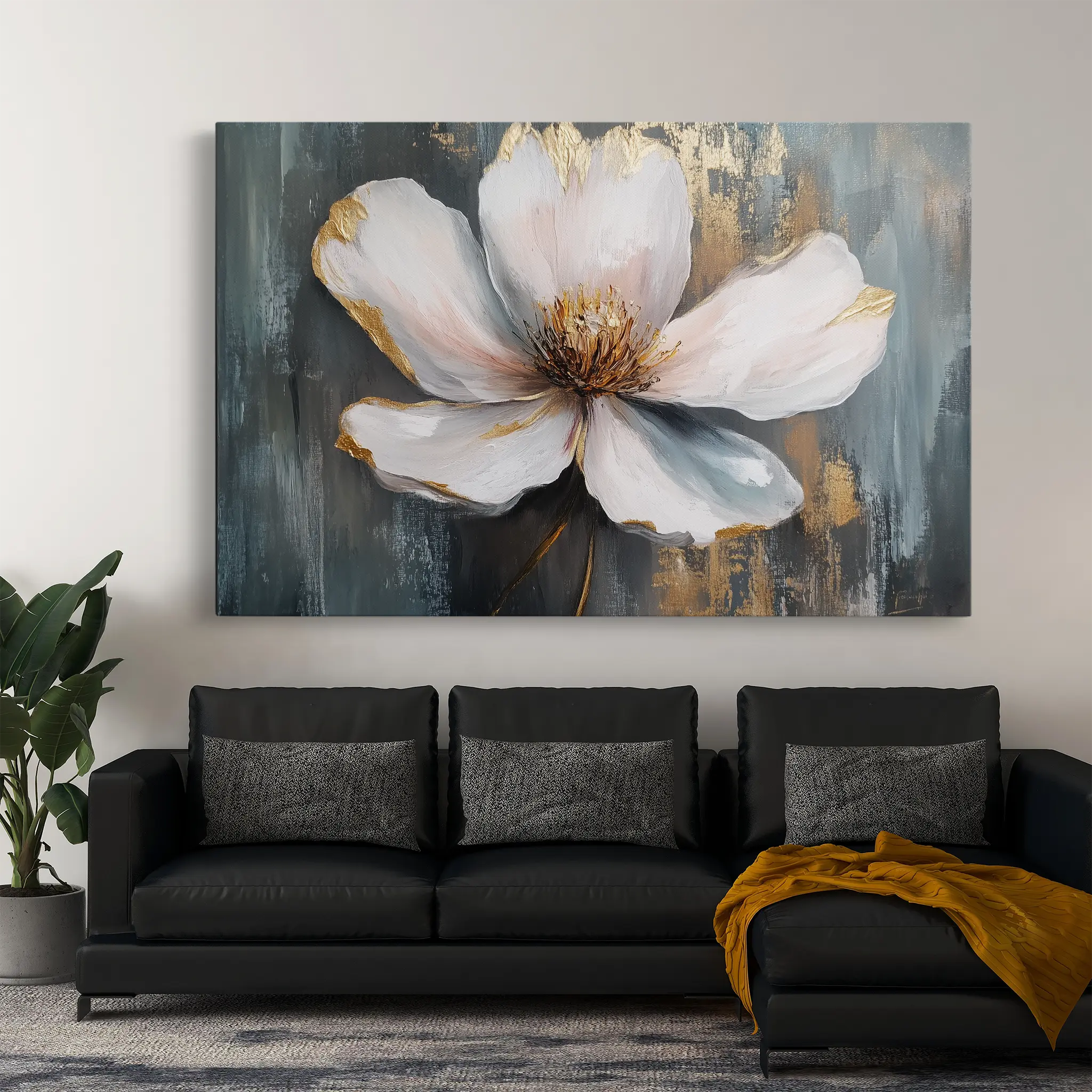 Floral Canvas Wall Art WAD784-F 90 x 60 cm / Stretched on hidden frame