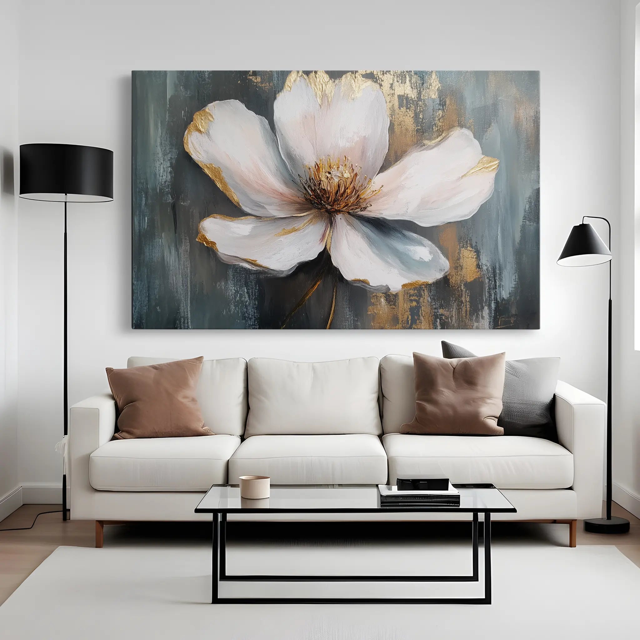 Floral Canvas Wall Art WAD784-F 90 x 60 cm / Stretched on hidden frame