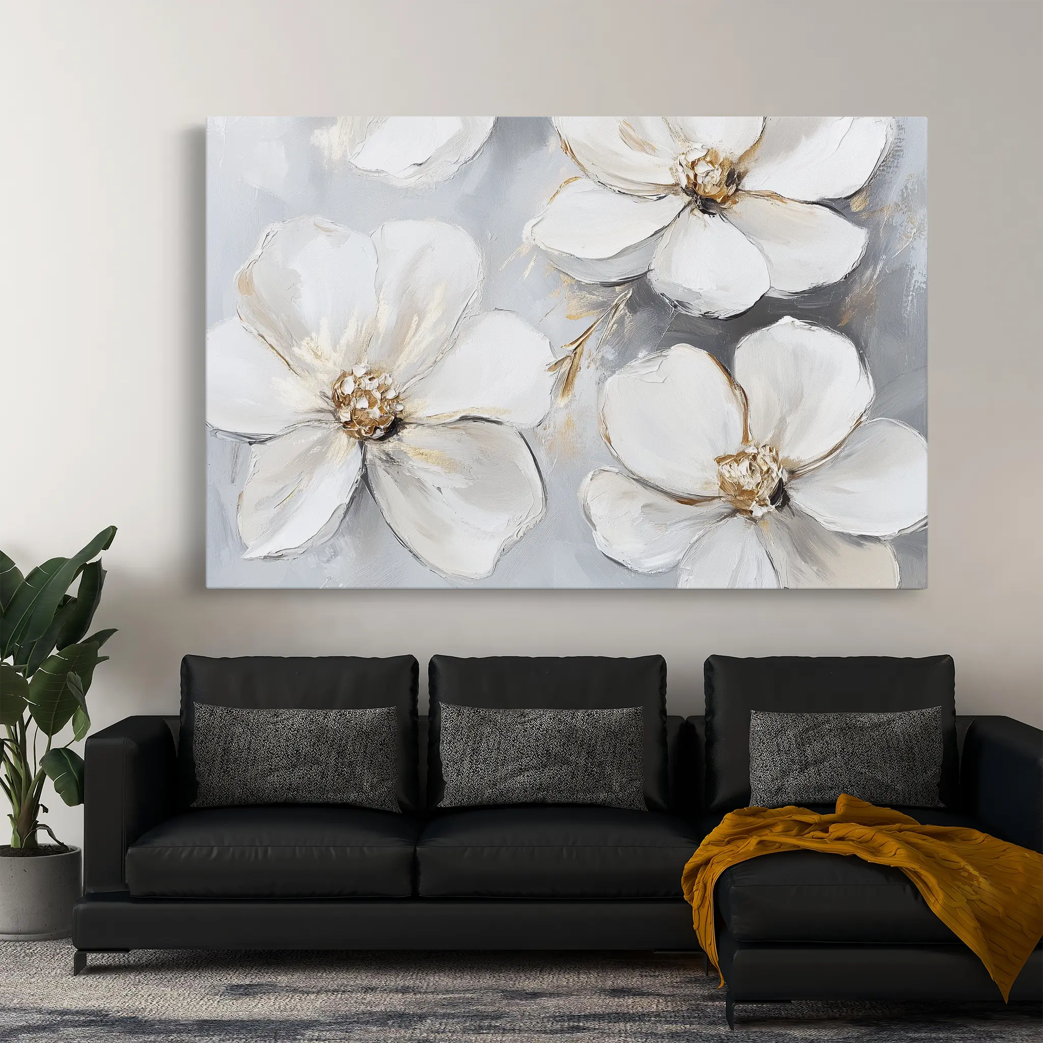 Floral Canvas Wall Art WAD785-F 90 x 60 cm / Stretched on hidden frame