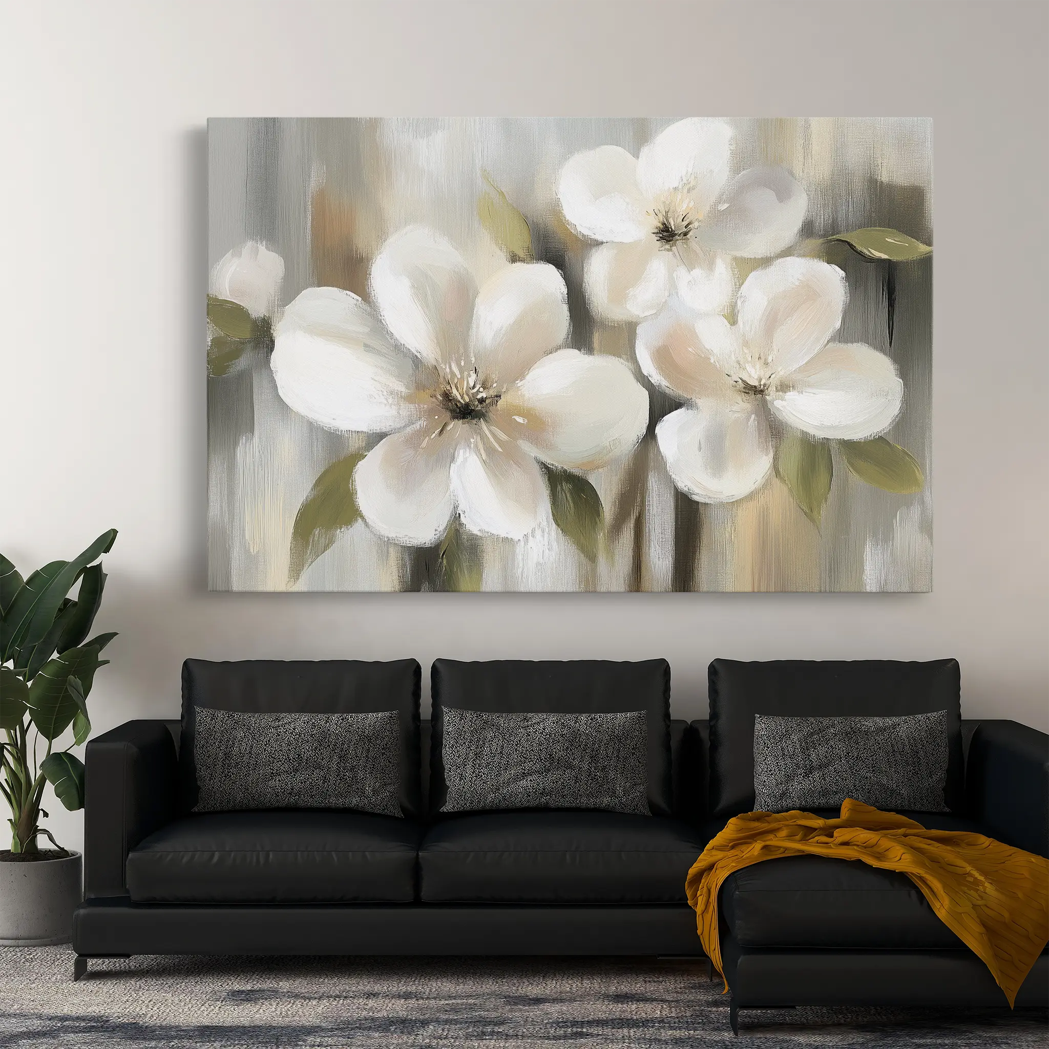 Floral Canvas Wall Art WAD787-F 90 x 60 cm / Stretched on hidden frame