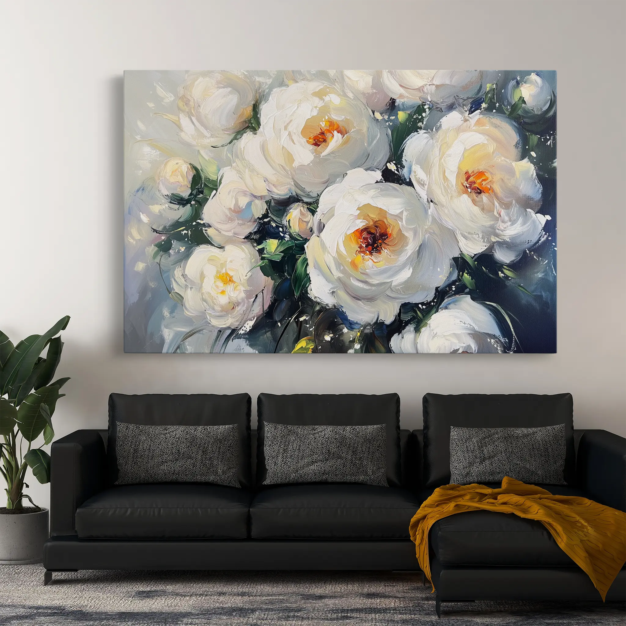 Floral Canvas Wall Art WAD789-F 90 x 60 cm / Stretched on hidden frame