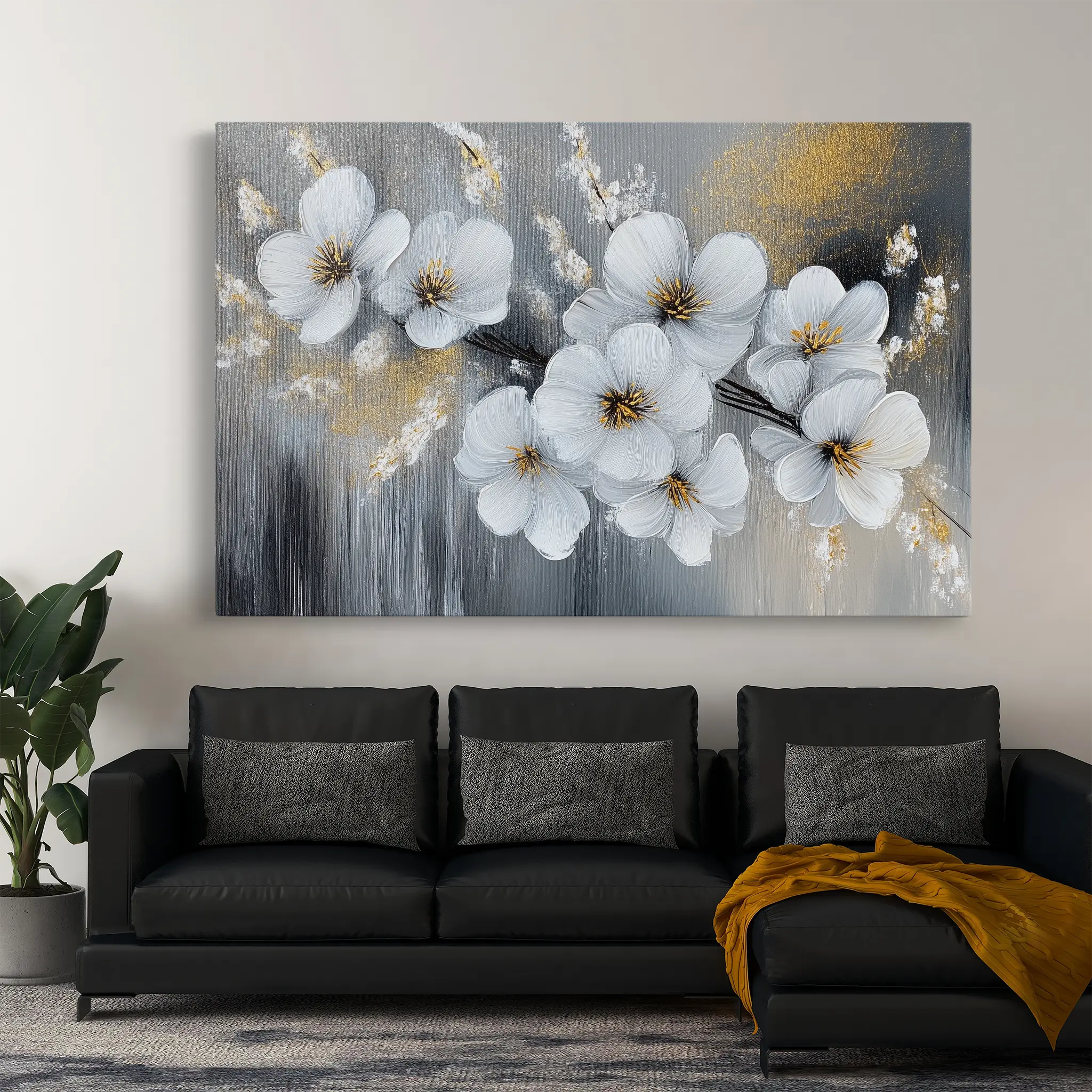 Floral Canvas Wall Art WAD790-F 90 x 60 cm / Stretched on hidden frame