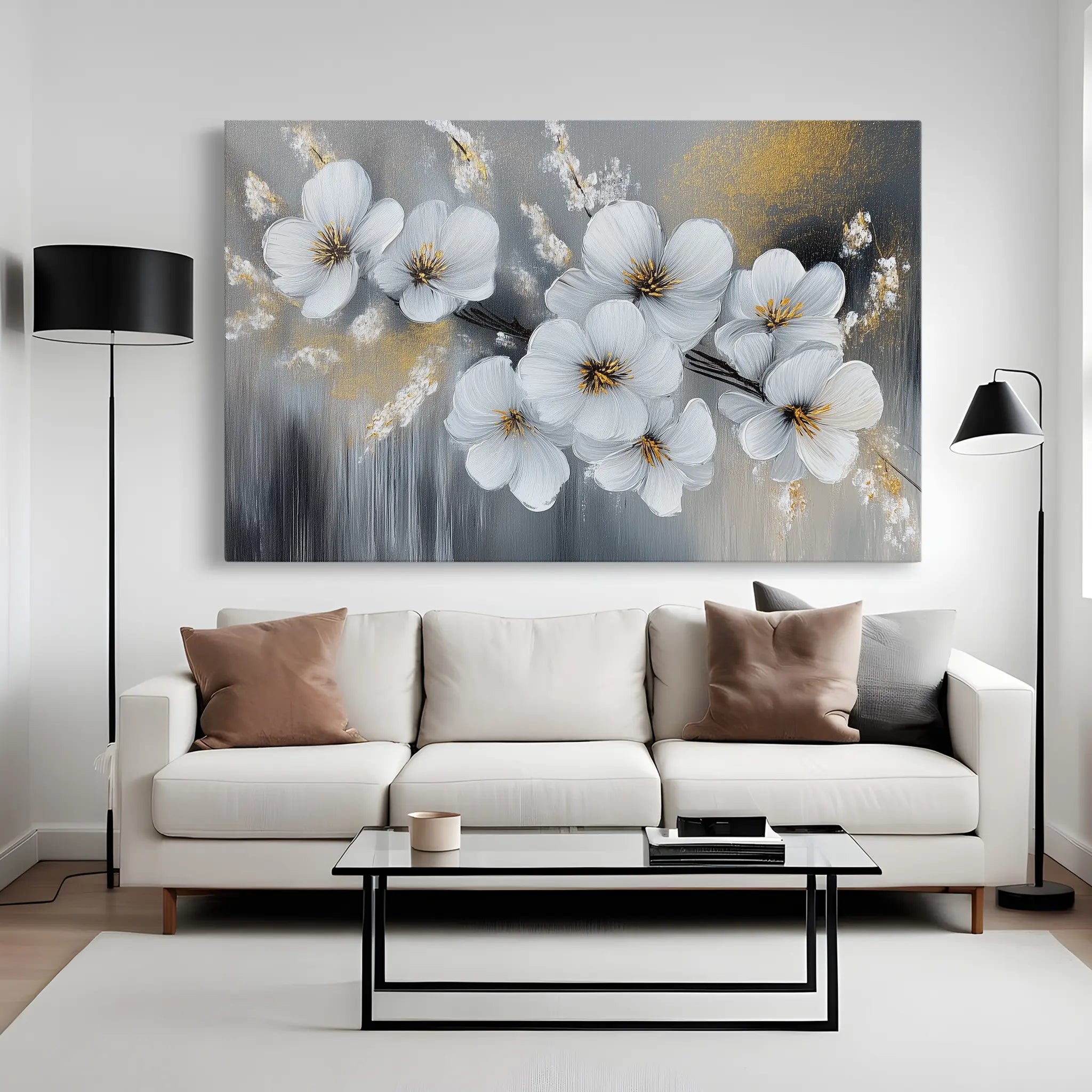 Floral Canvas Wall Art WAD790-F 90 x 60 cm / Stretched on hidden frame