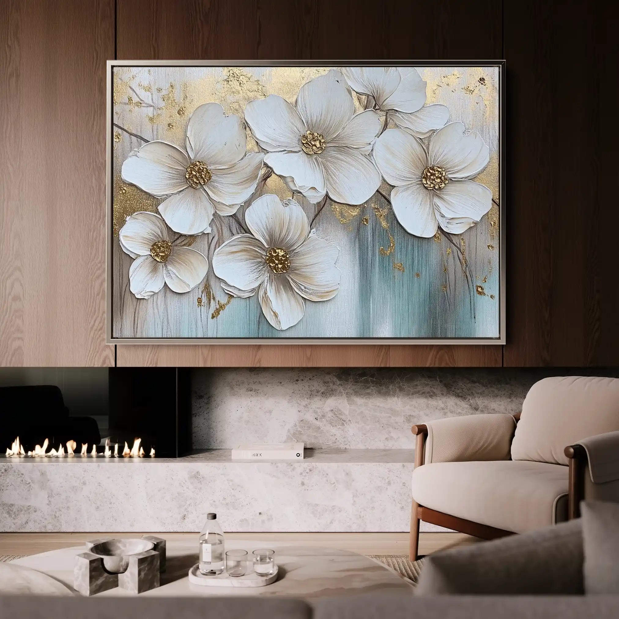 Floral Canvas Wall Art WAD791-F 90 x 60 cm / Stretched on hidden frame