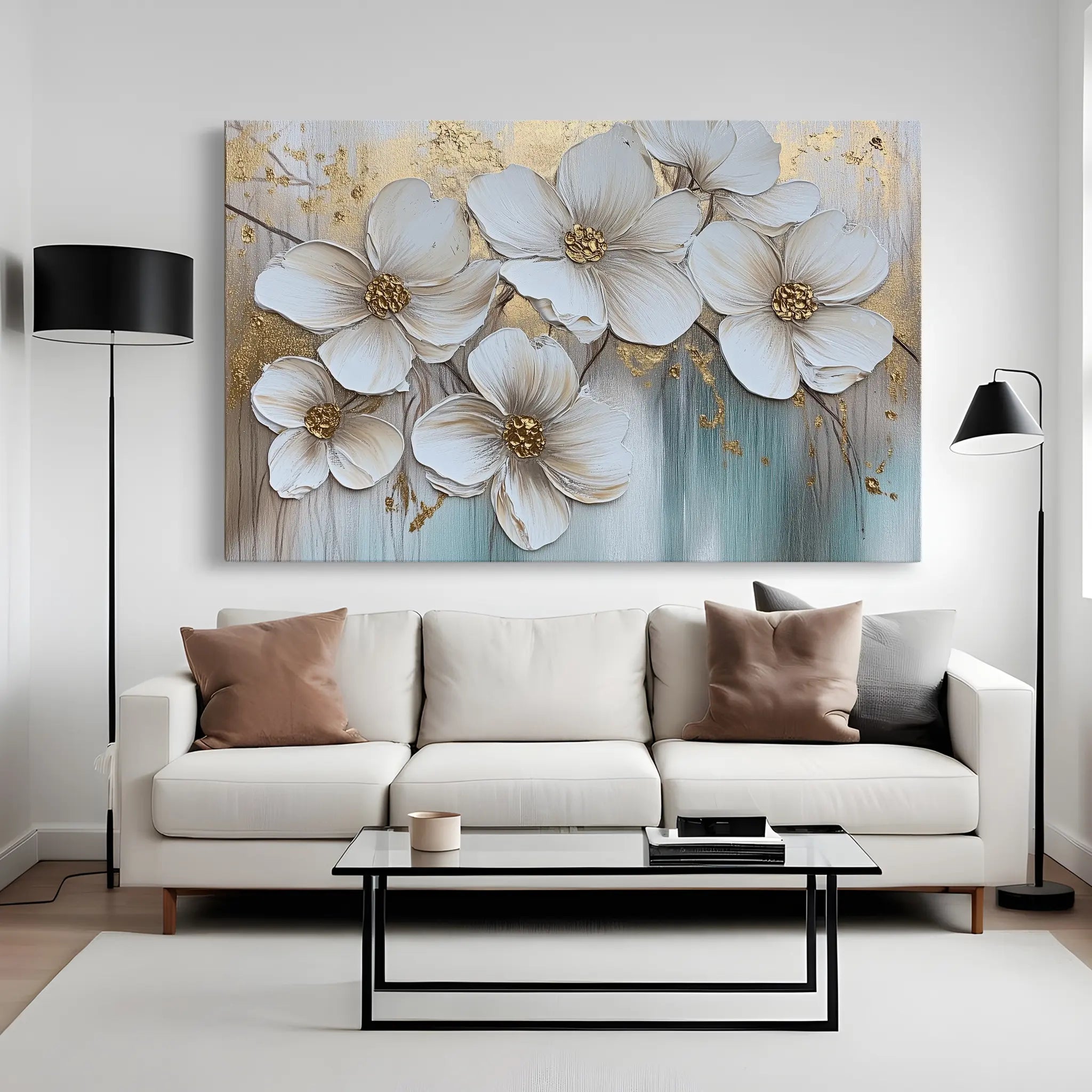 Floral Canvas Wall Art WAD791-F 90 x 60 cm / Stretched on hidden frame