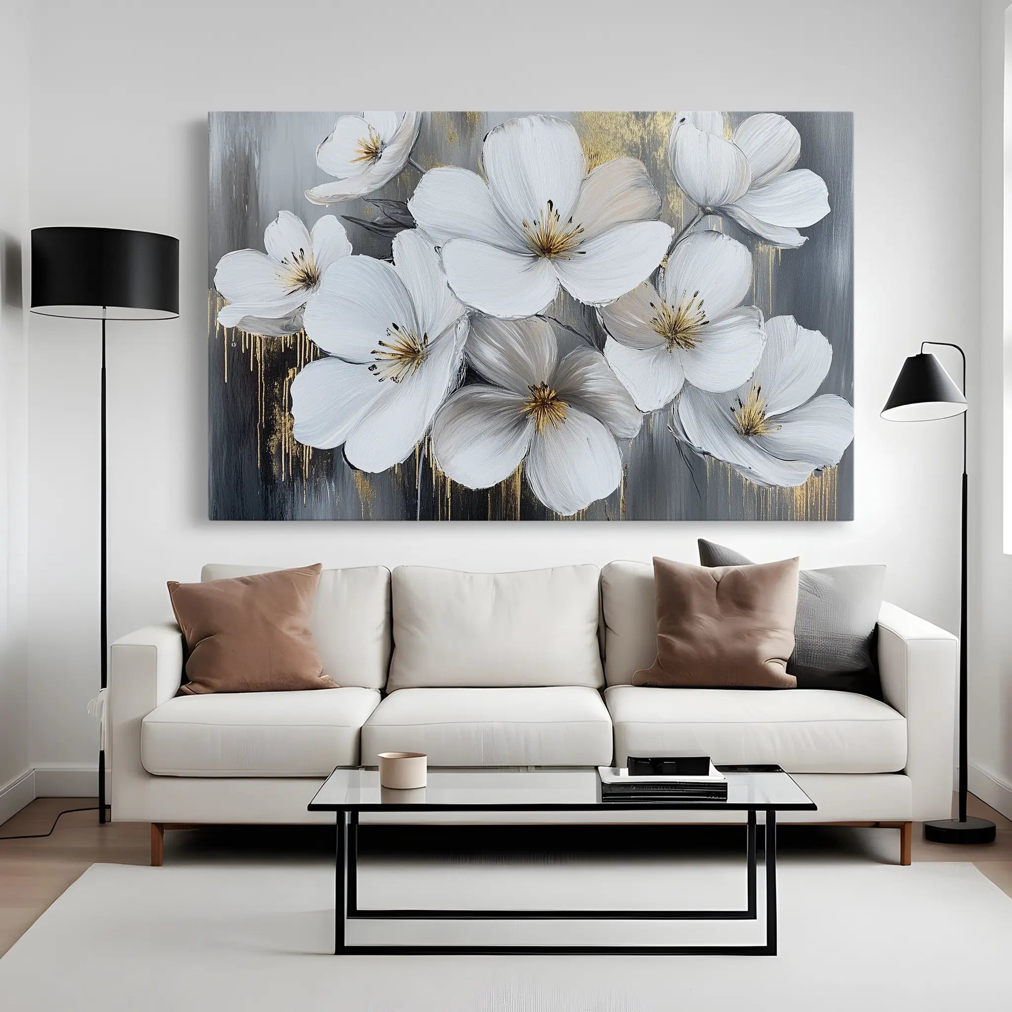 Floral Canvas Wall Art WAD792-F 90 x 60 cm / Stretched on hidden frame