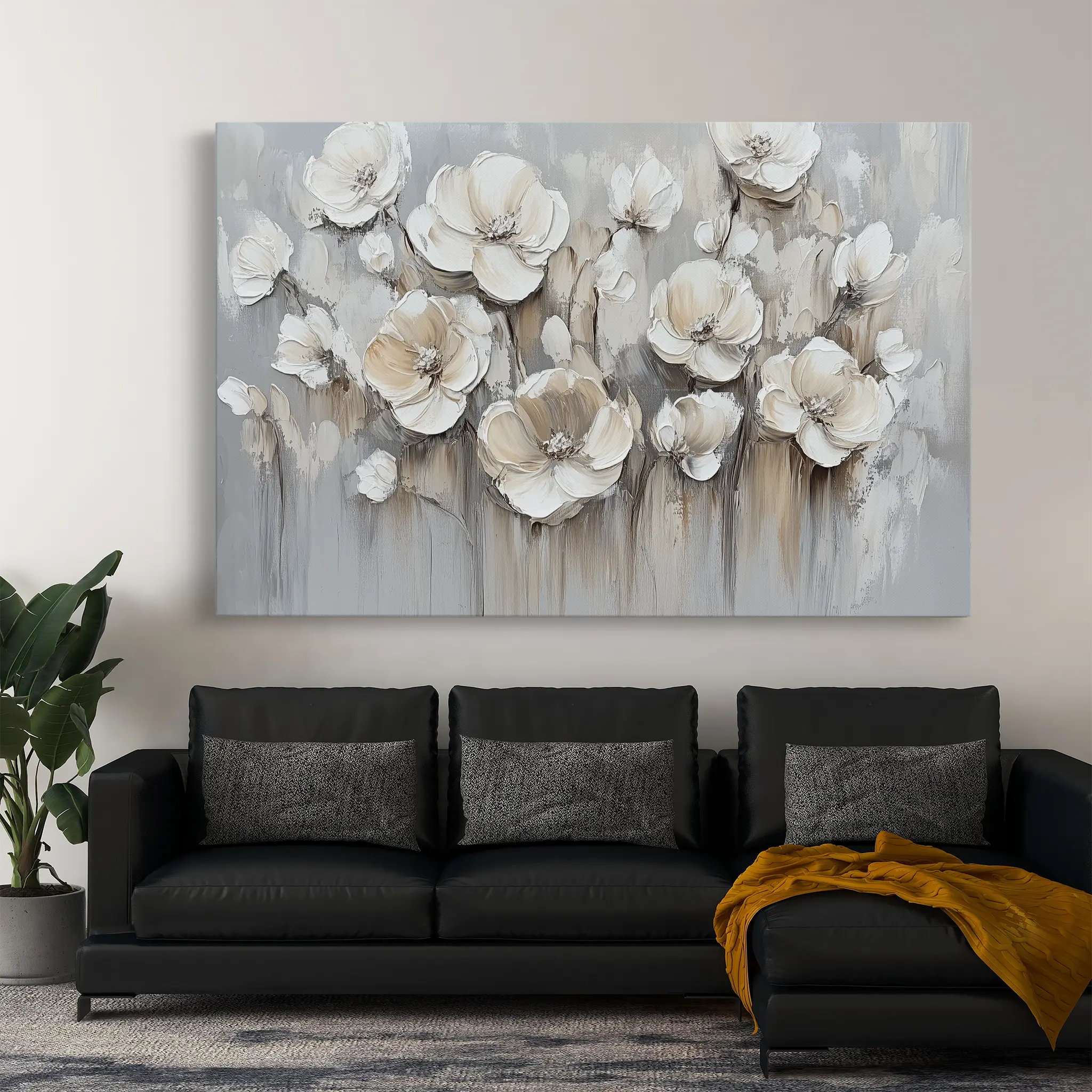 Floral Canvas Wall Art WAD793-F 90 x 60 cm / Stretched on hidden frame