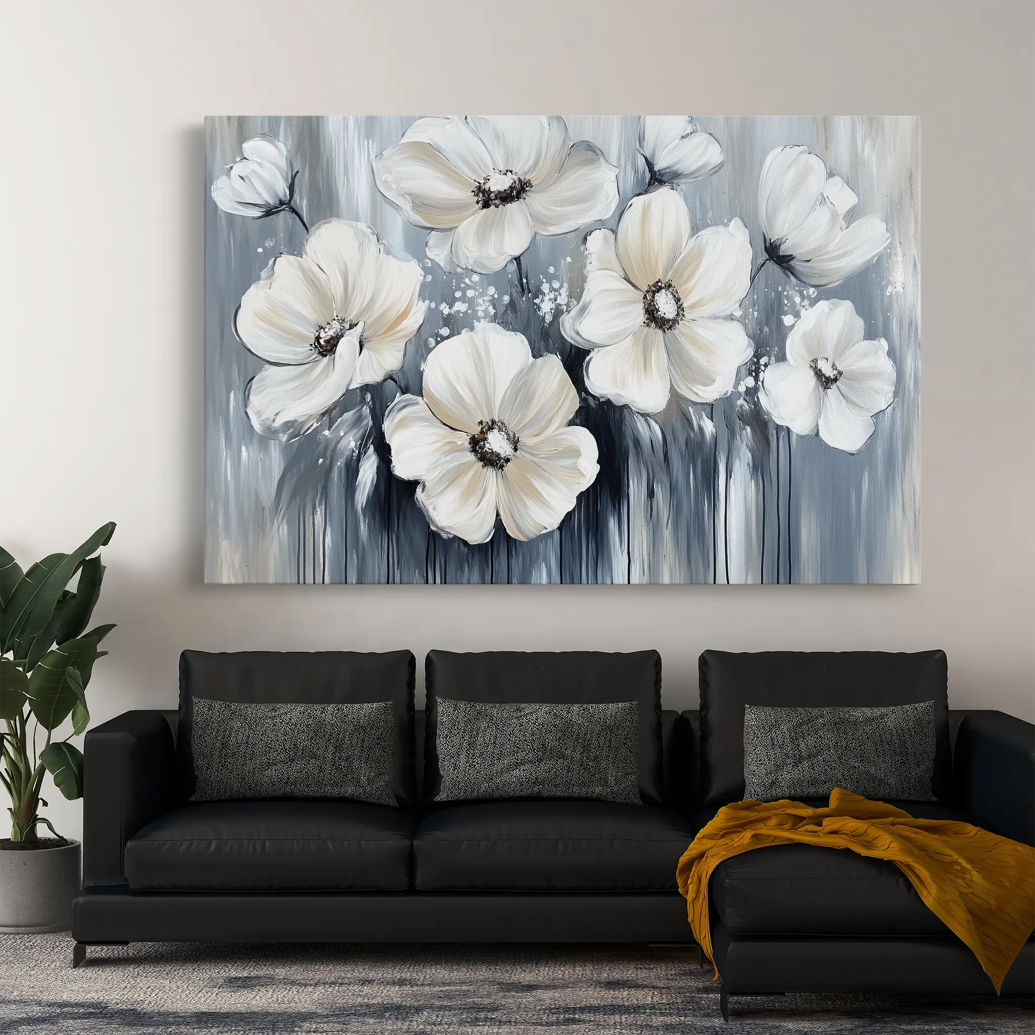 Floral Canvas Wall Art WAD795-F 90 x 60 cm / Stretched on hidden frame