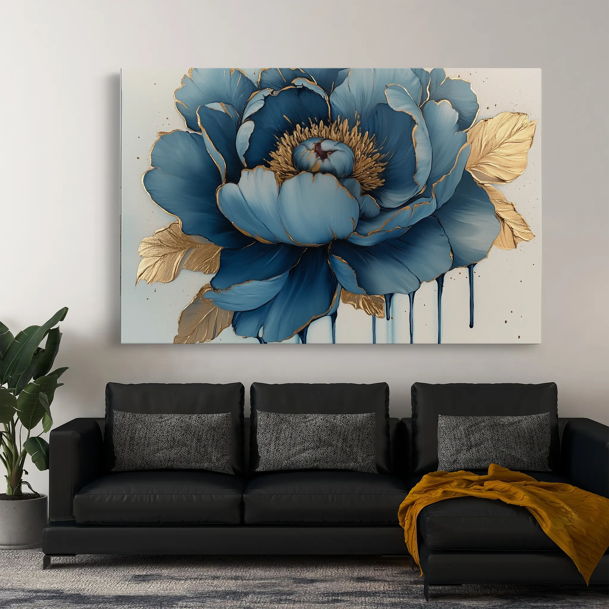 Floral Canvas Wall Art WAD796-F 90 x 60 cm / Stretched on hidden frame