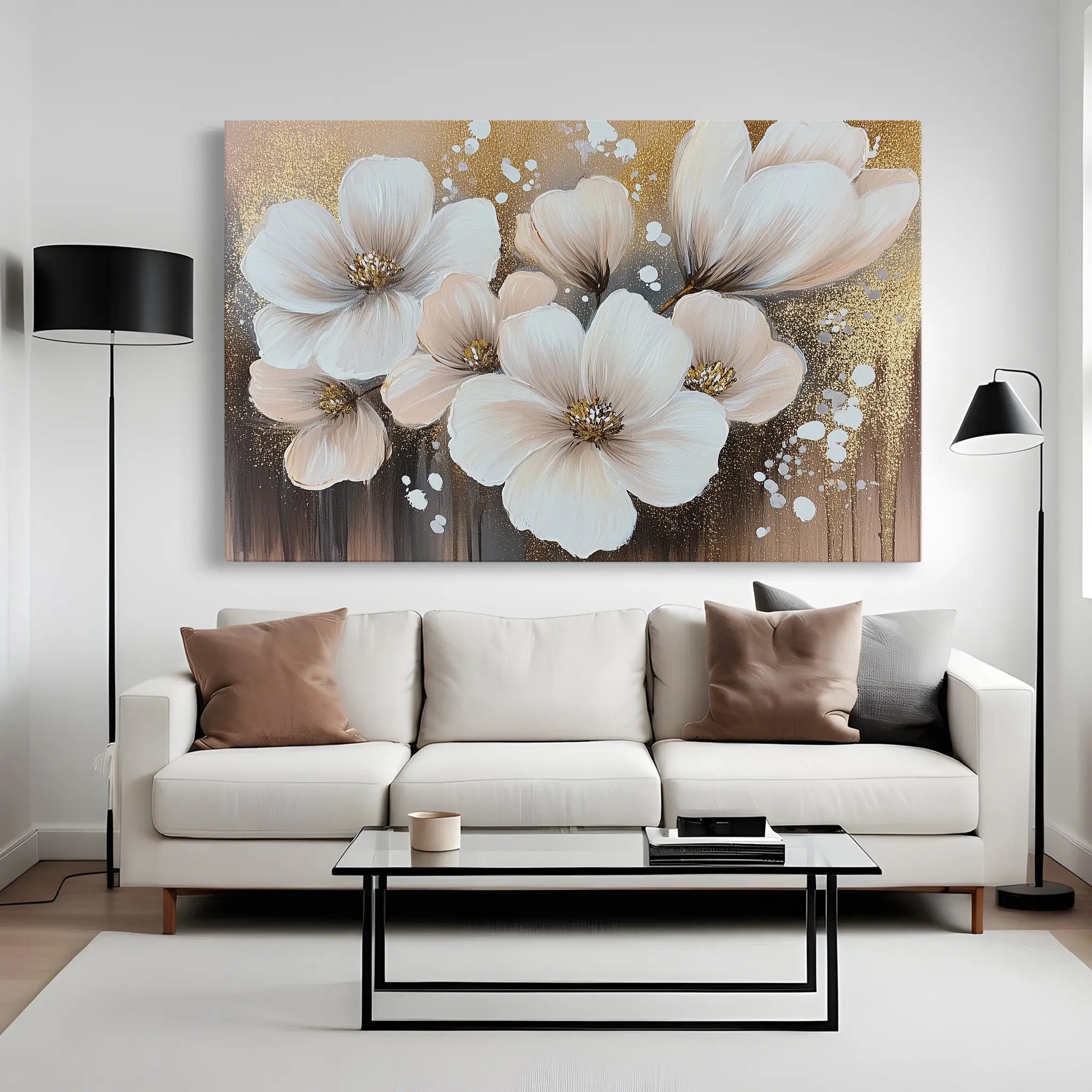 Floral Canvas Wall Art WAD797-F 90 x 60 cm / Stretched on hidden frame