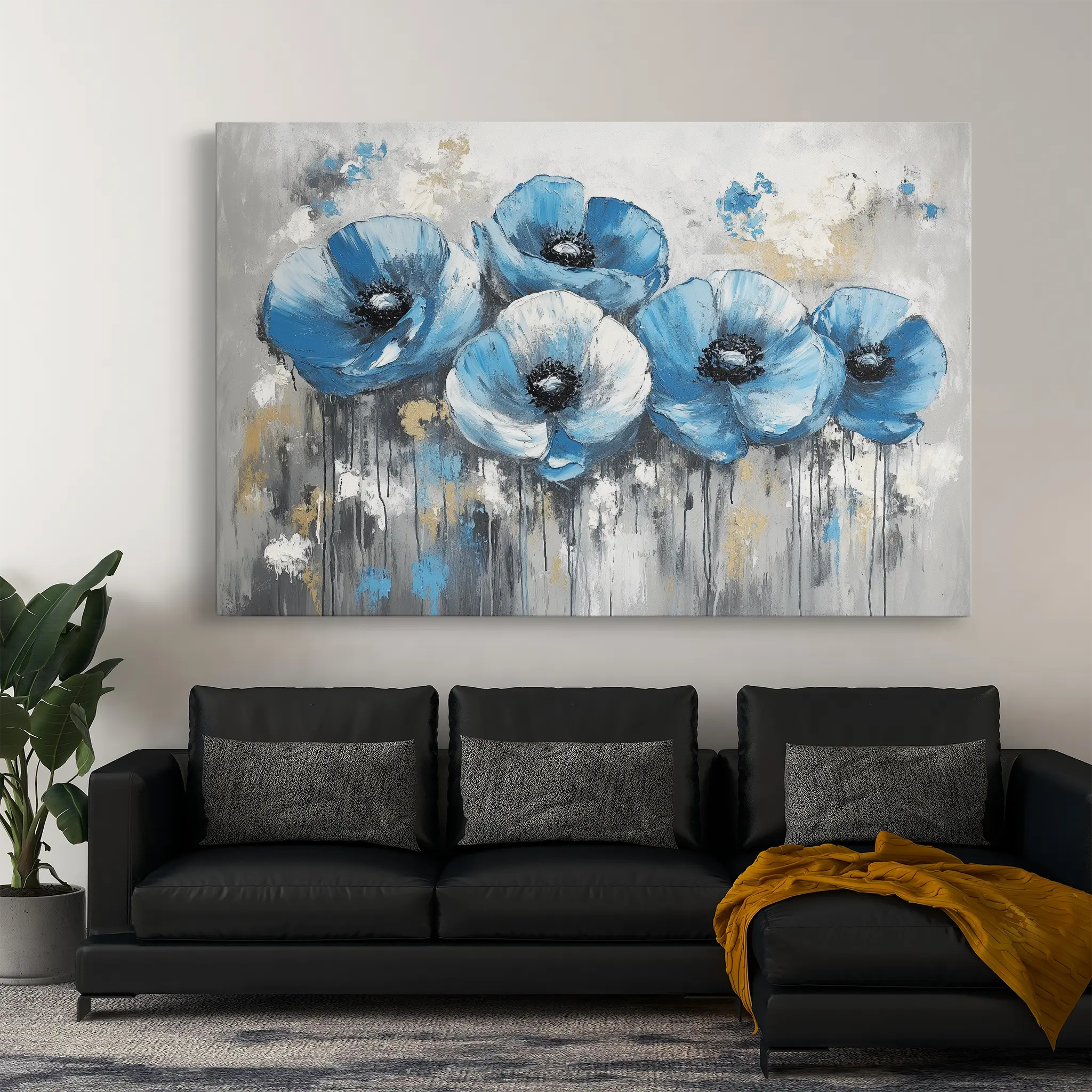 Floral Canvas Wall Art WAD799-F 90 x 60 cm / Stretched on hidden frame