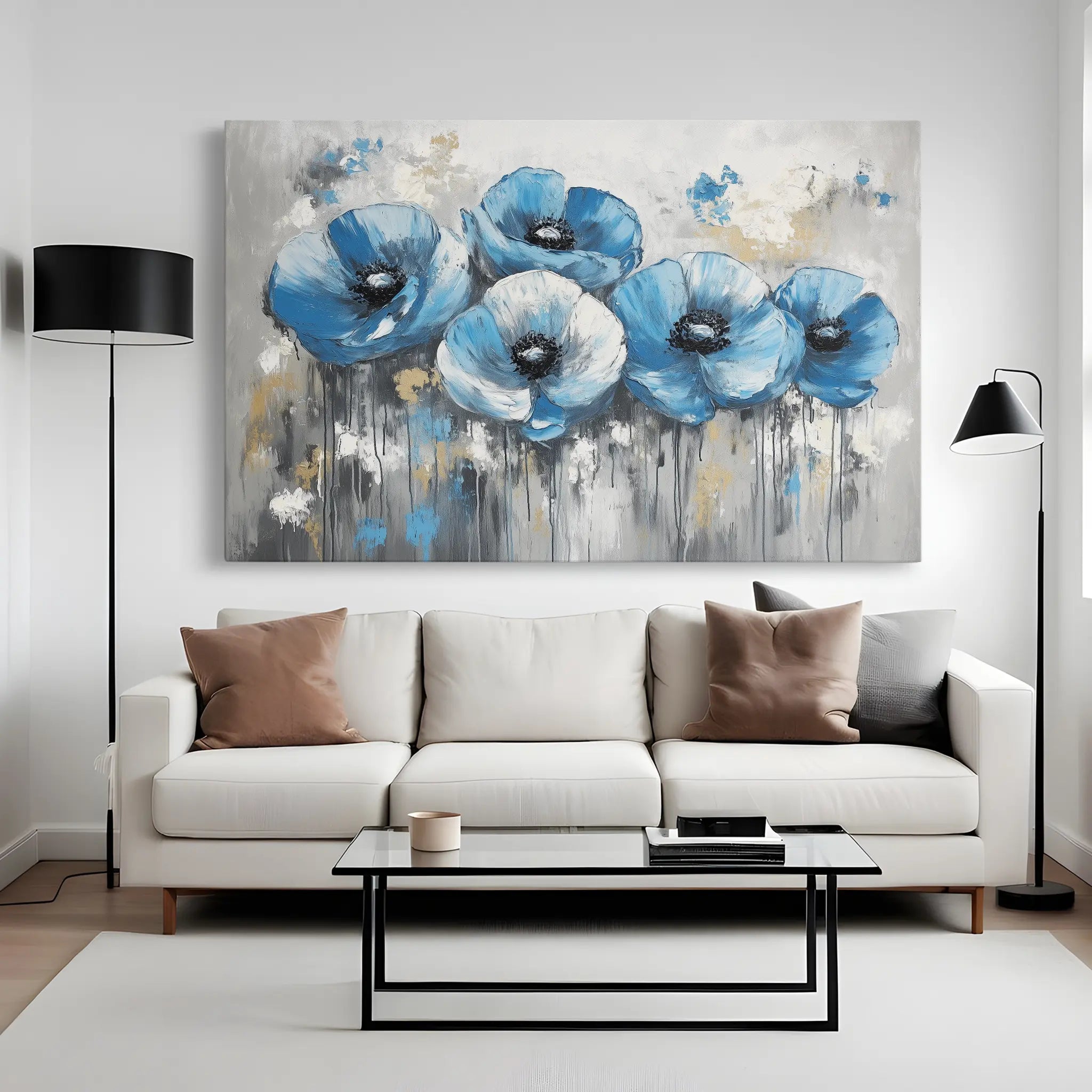 Floral Canvas Wall Art WAD799-F 90 x 60 cm / Stretched on hidden frame