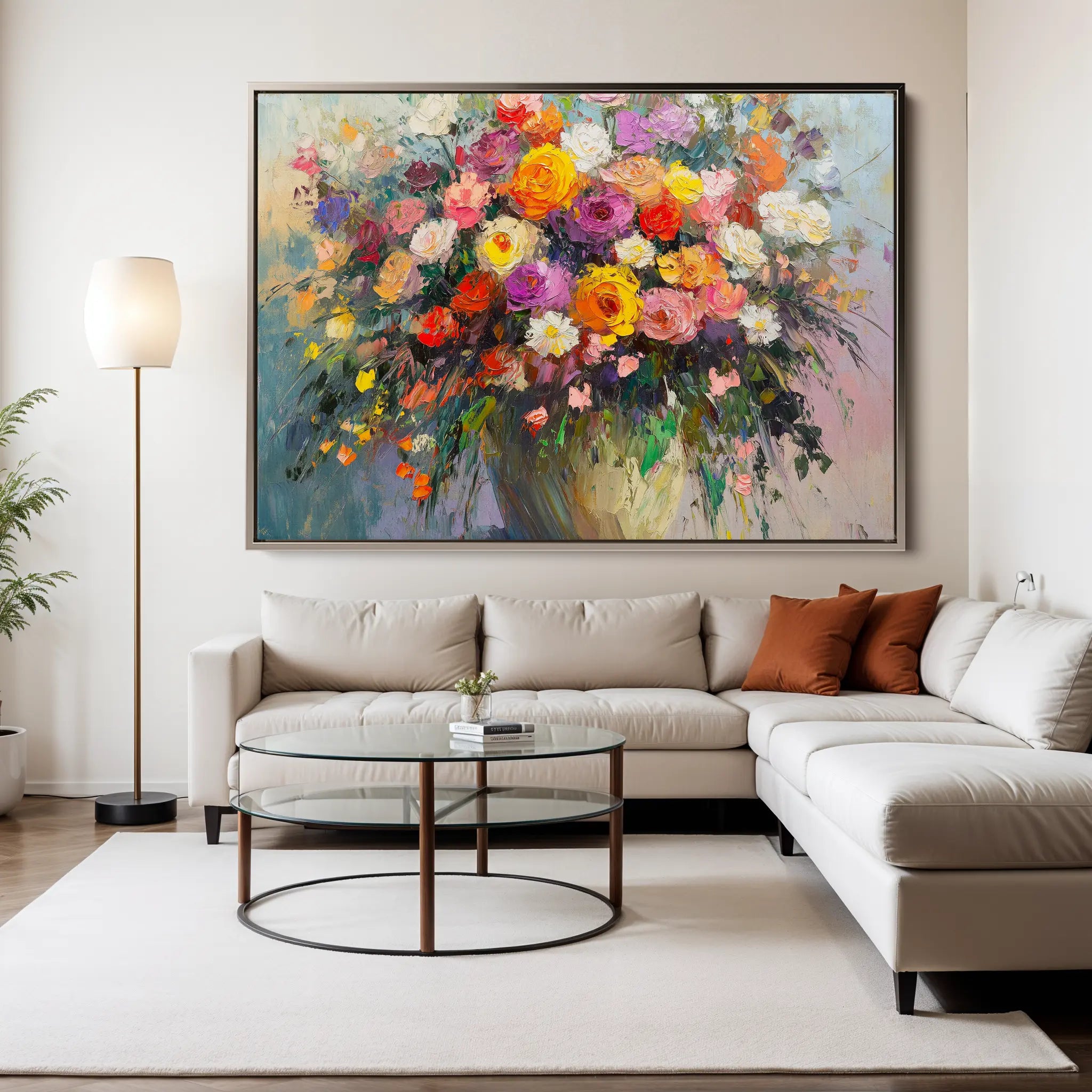 Floral Canvas Wall Art WAD801-F 90 x 60 cm / Stretched on hidden frame