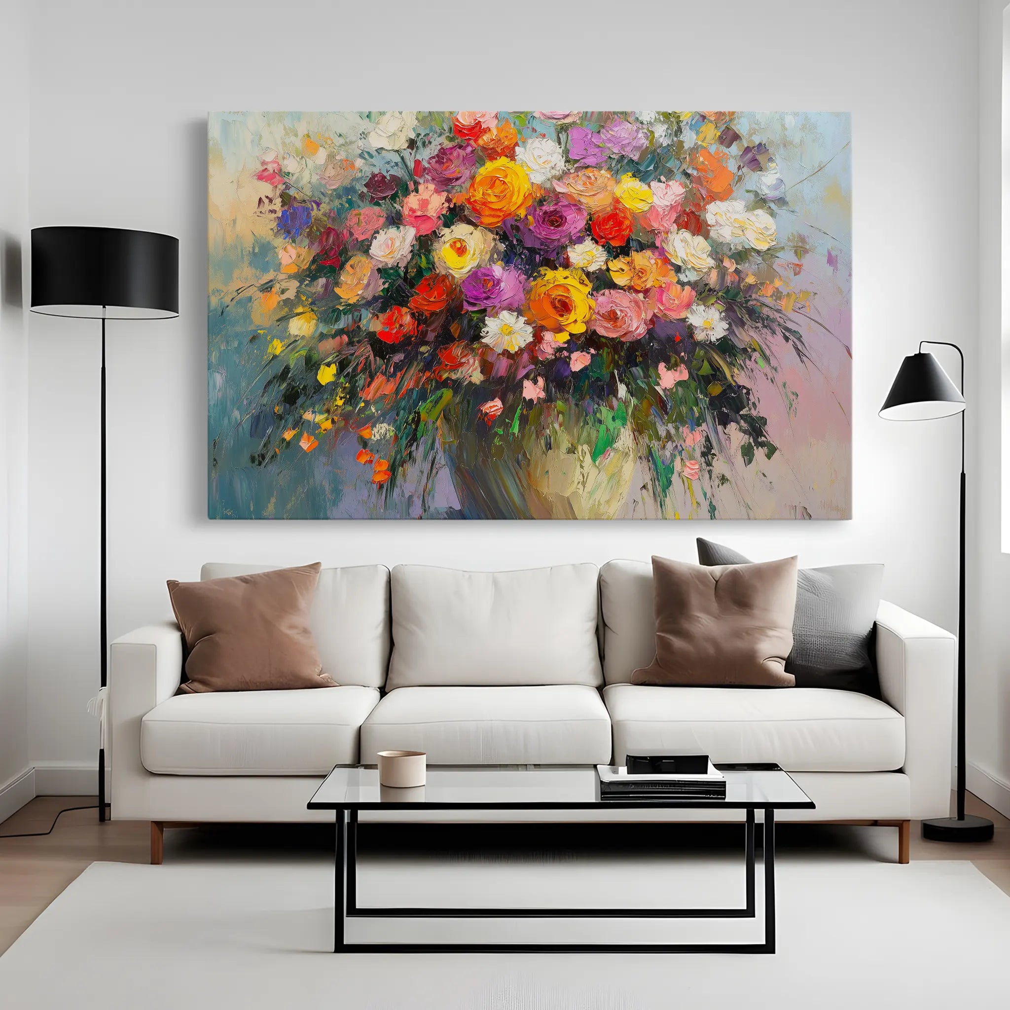 Floral Canvas Wall Art WAD801-F 90 x 60 cm / Stretched on hidden frame