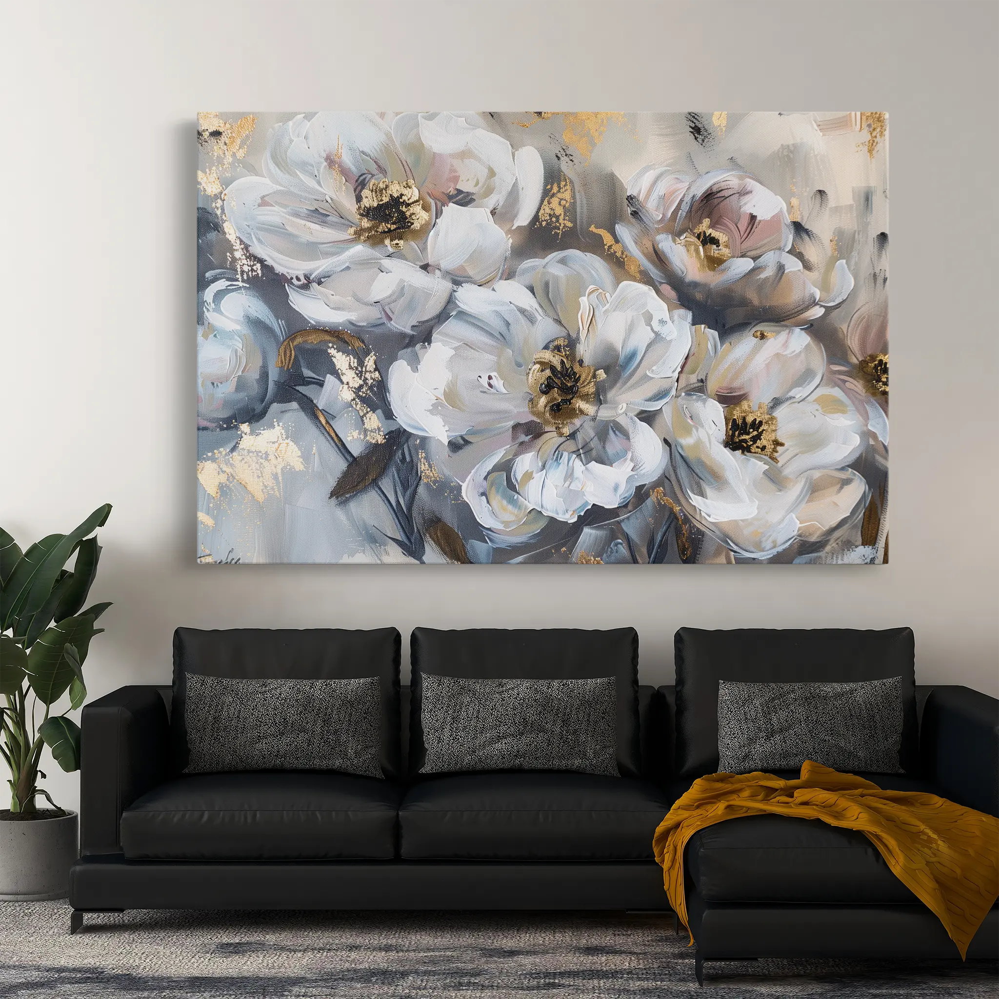 Floral Canvas Wall Art WAD803-F 90 x 60 cm / Stretched on hidden frame