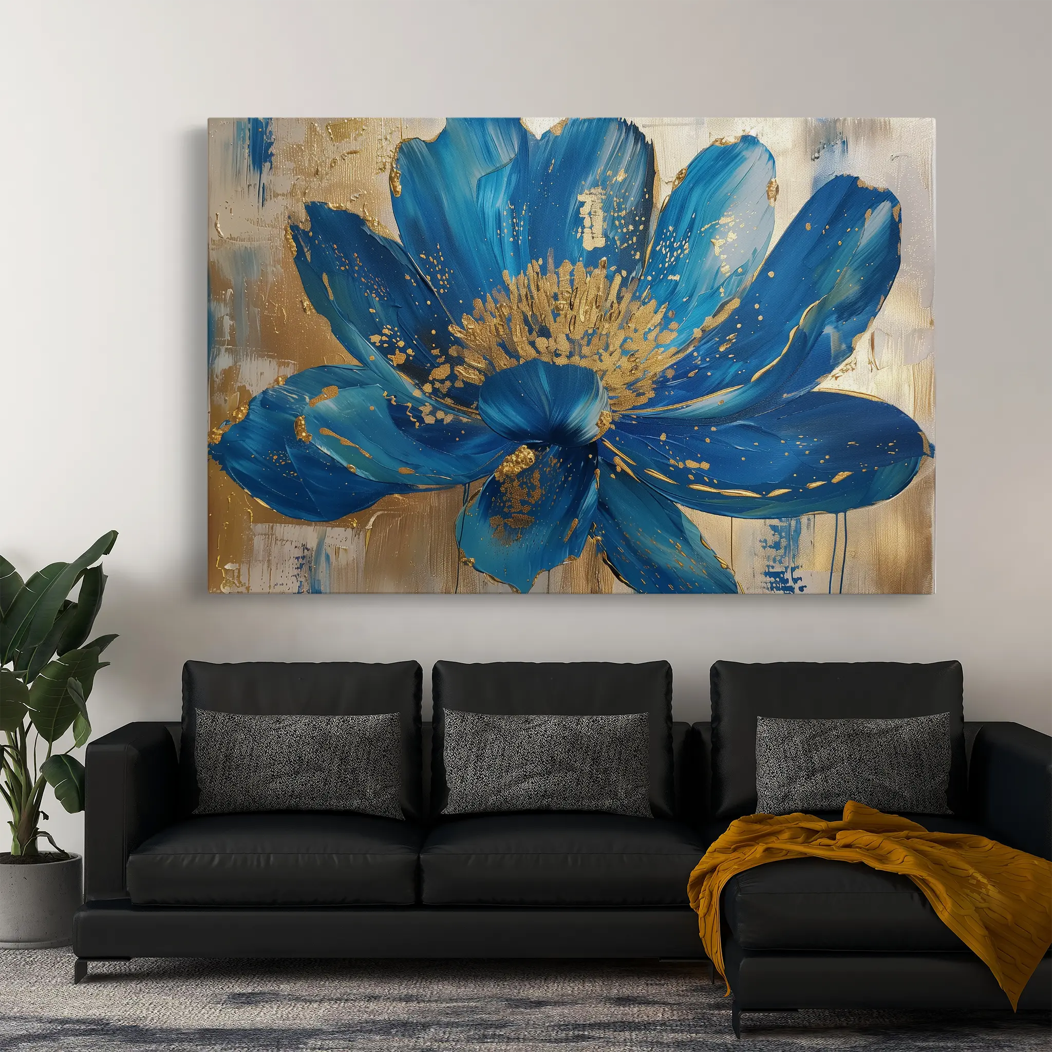 Floral Canvas Wall Art WAD804-F 90 x 60 cm / Stretched on hidden frame