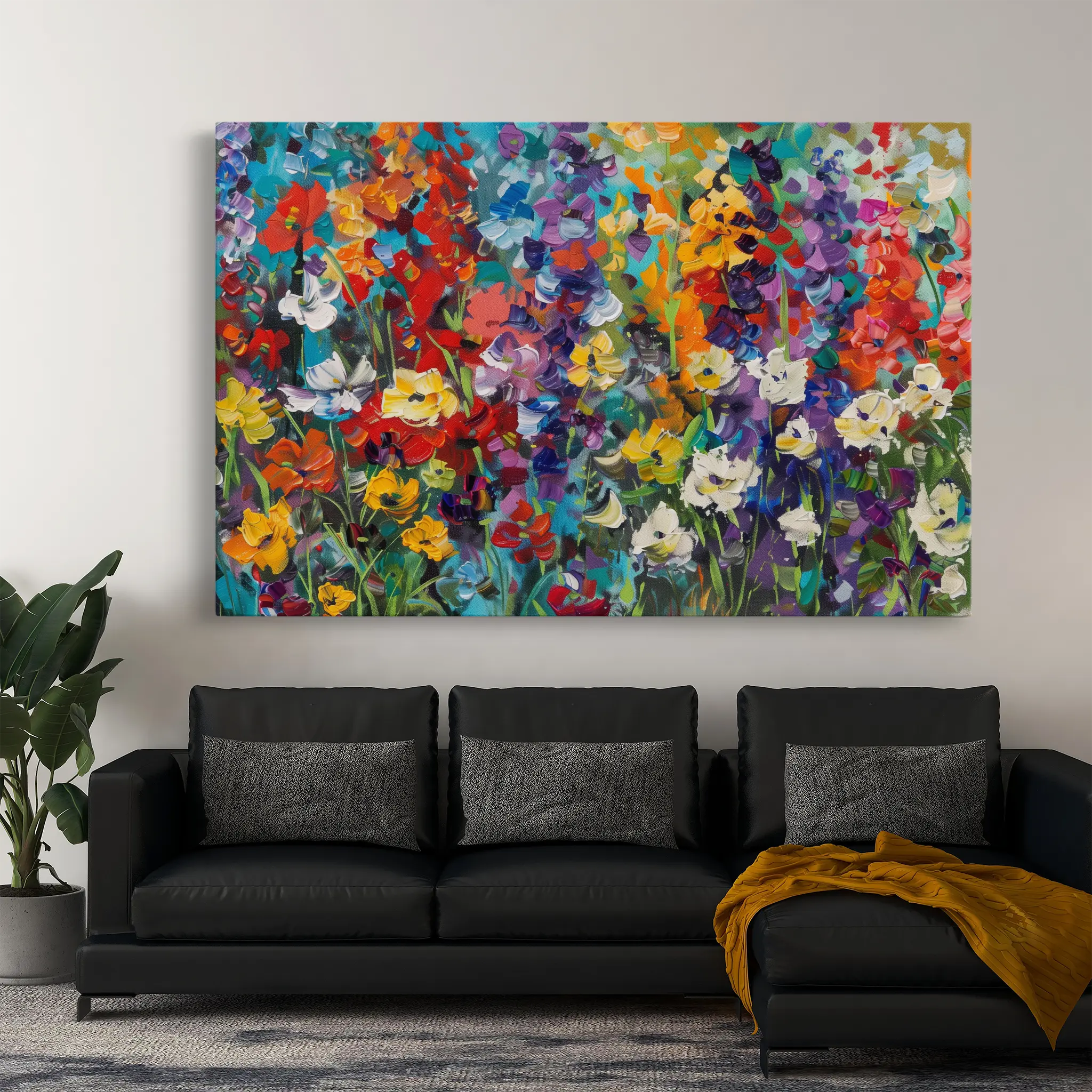 Floral Canvas Wall Art WAD805-F 90 x 60 cm / Stretched on hidden frame