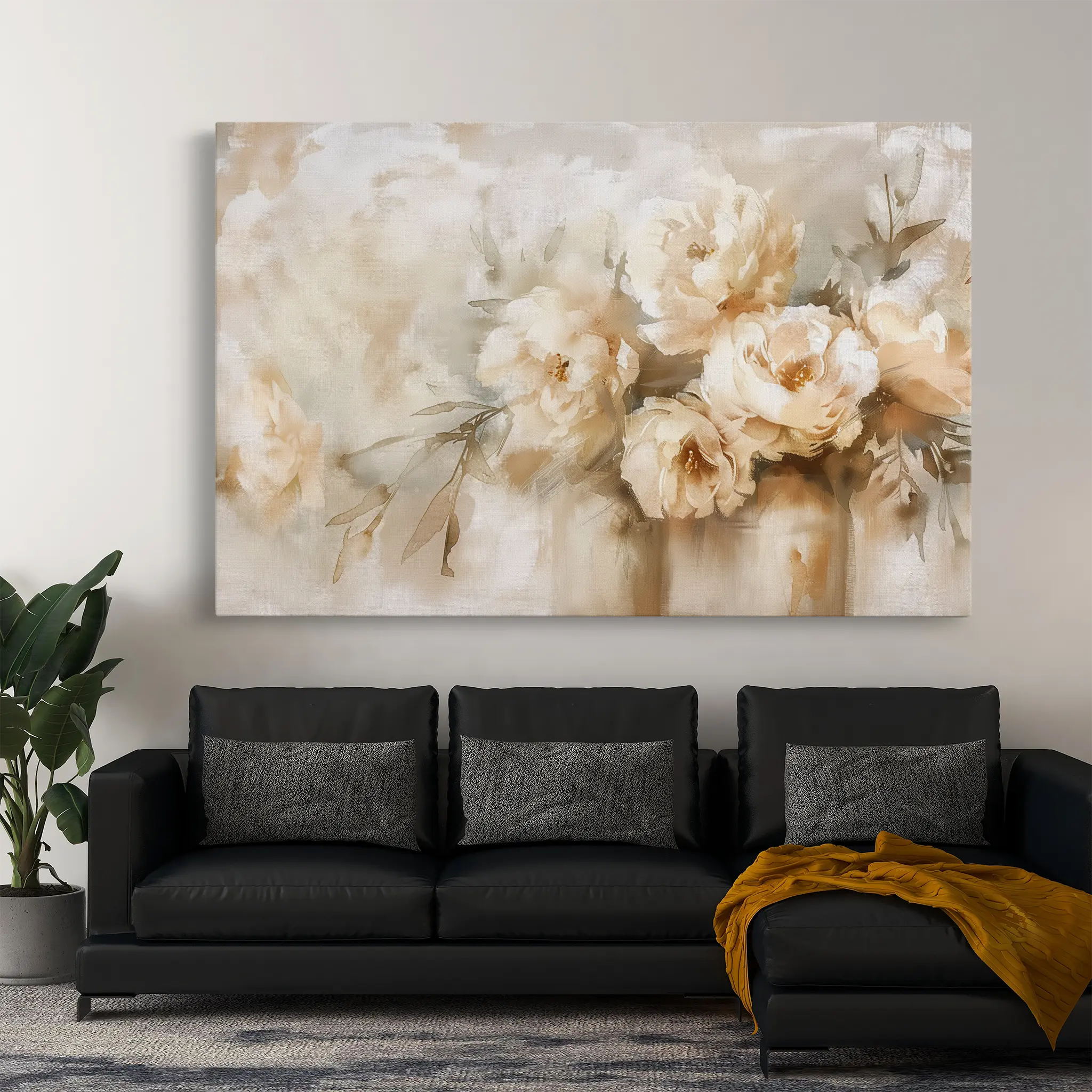 Floral Canvas Wall Art WAD806-F 90 x 60 cm / Stretched on hidden frame