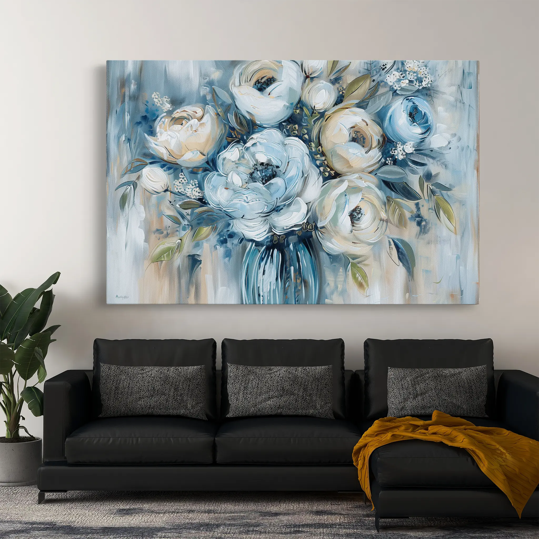 Floral Canvas Wall Art WAD807-F 90 x 60 cm / Stretched on hidden frame