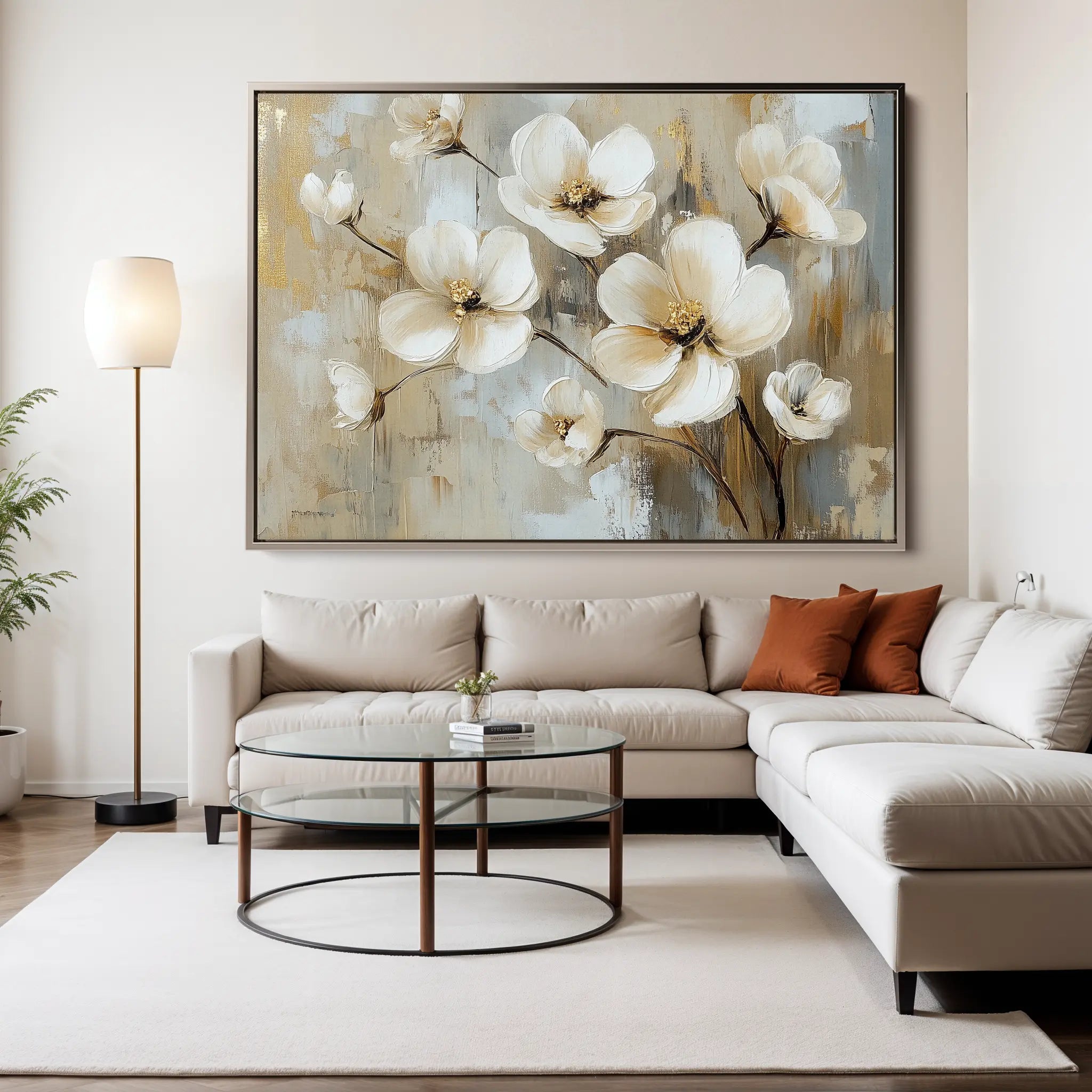 Floral Canvas Wall Art WAD808-F 90 x 60 cm / Stretched on hidden frame