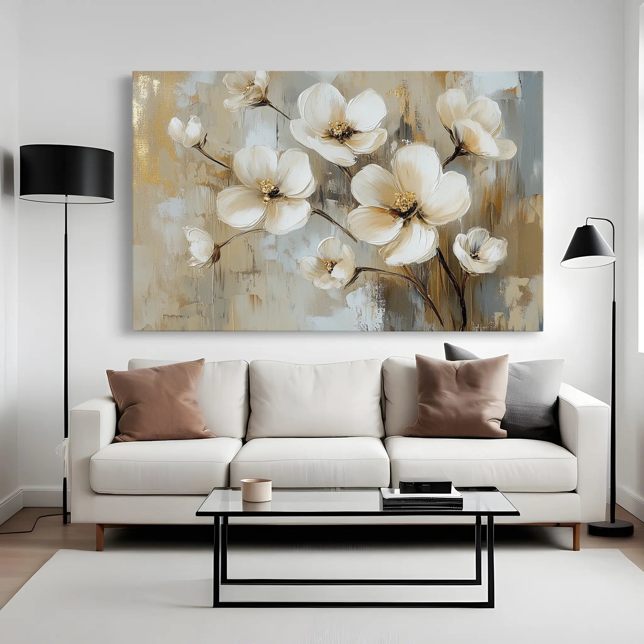 Floral Canvas Wall Art WAD808-F 90 x 60 cm / Stretched on hidden frame