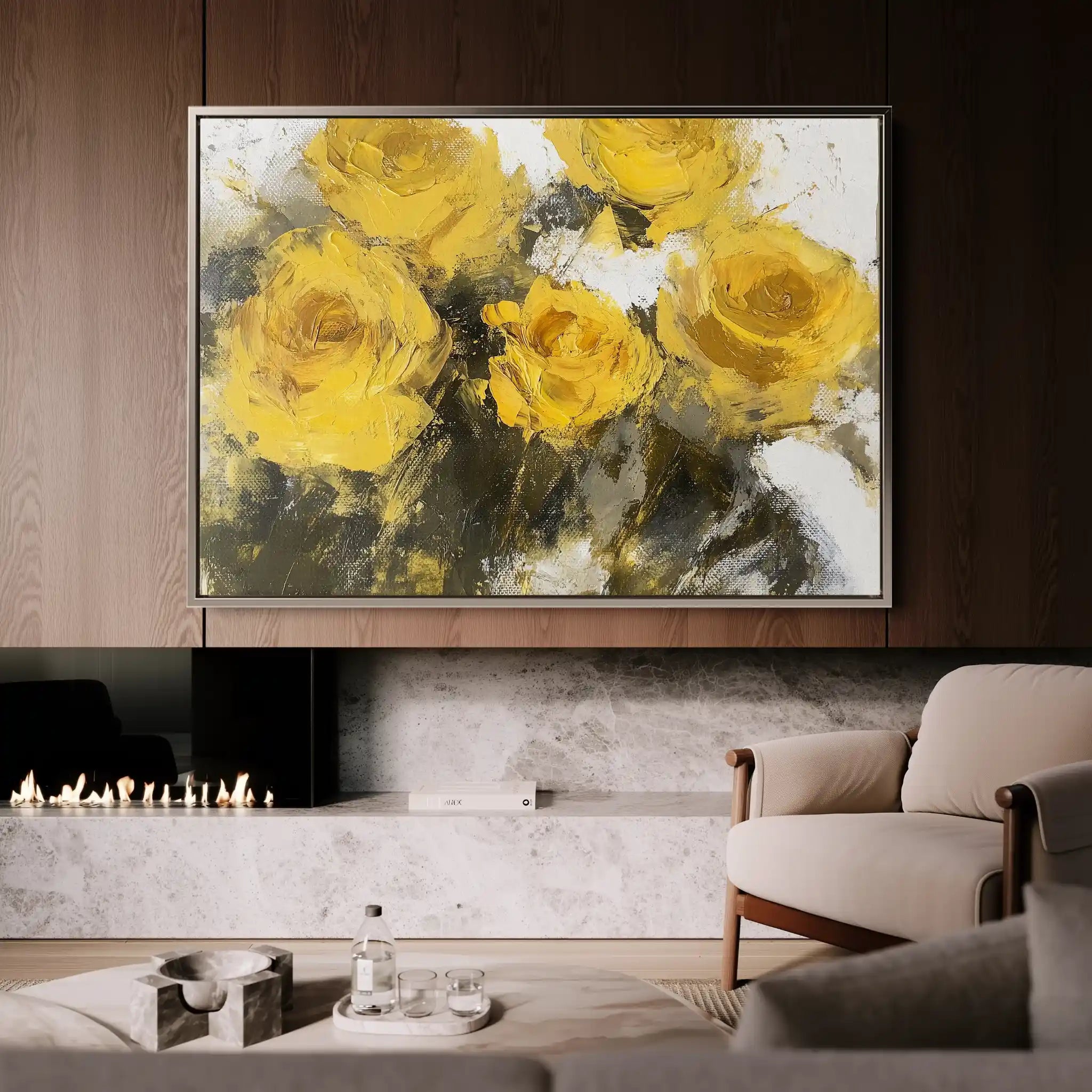 Floral Canvas Wall Art WAD809-F 90 x 60 cm / Stretched on hidden frame