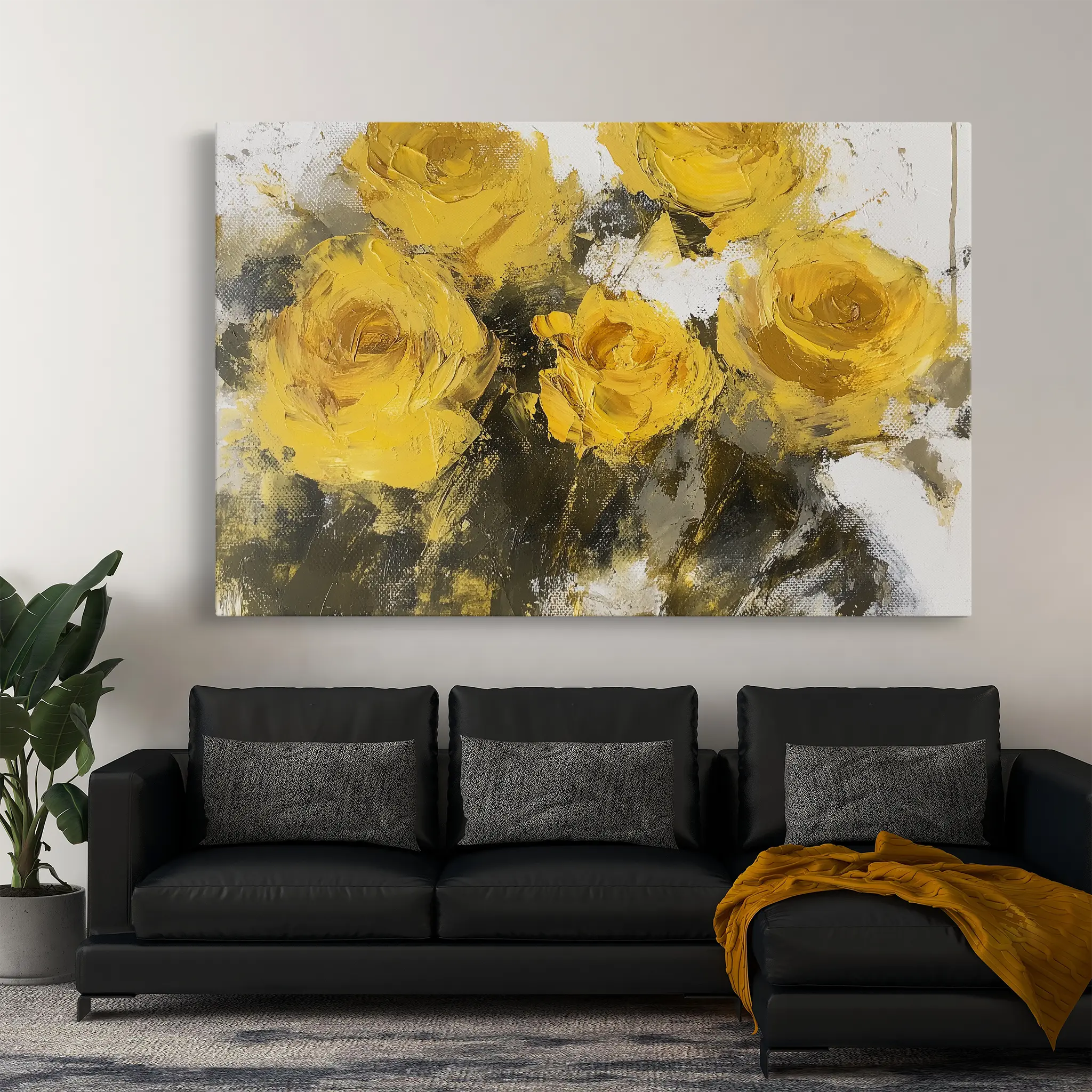 Floral Canvas Wall Art WAD809-F 90 x 60 cm / Stretched on hidden frame