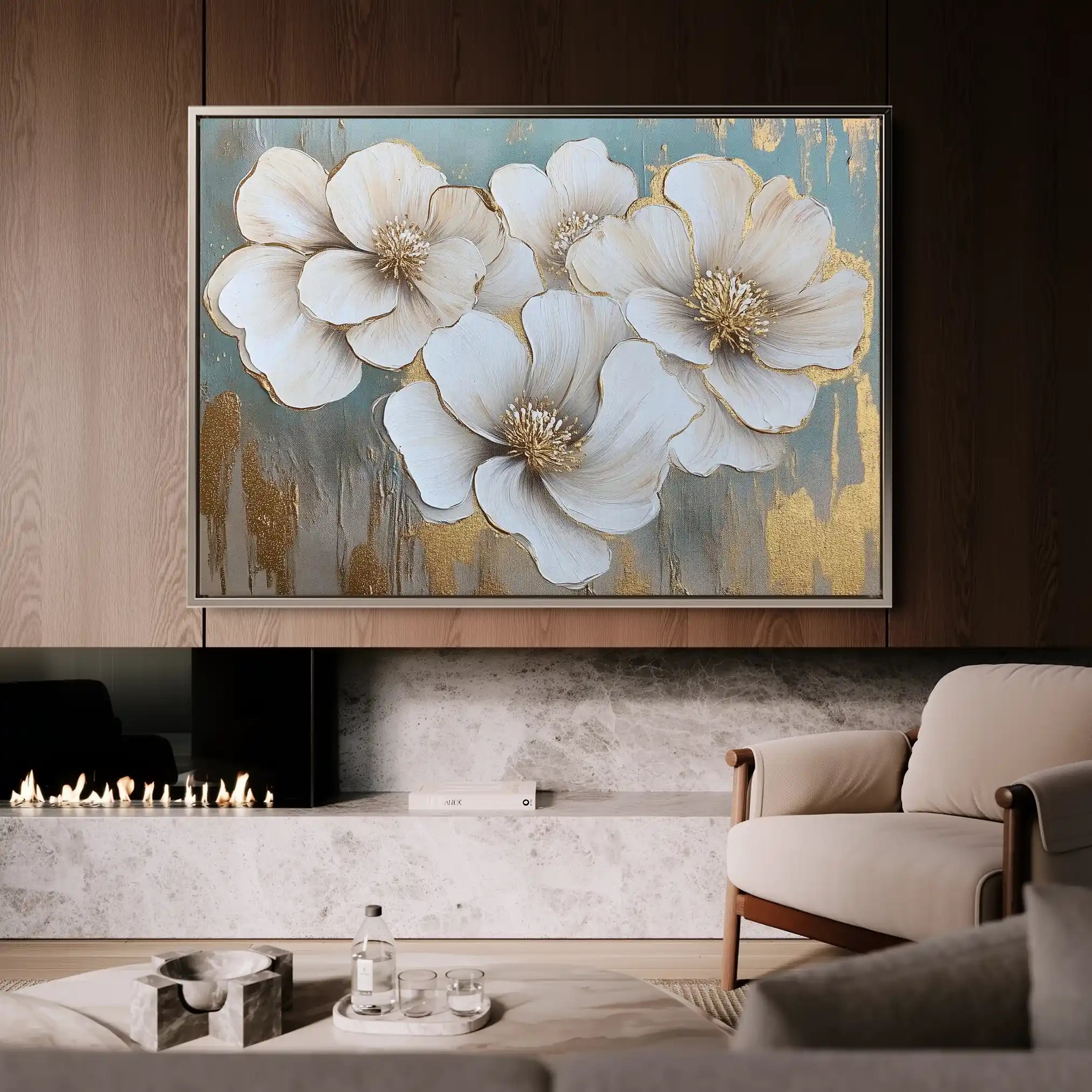 Floral Canvas Wall Art WAD810-F 90 x 60 cm / Stretched on hidden frame