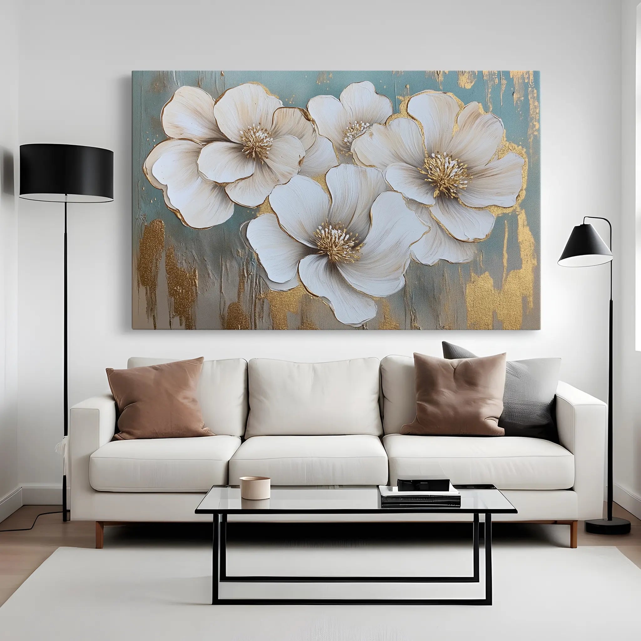 Floral Canvas Wall Art WAD810-F 90 x 60 cm / Stretched on hidden frame