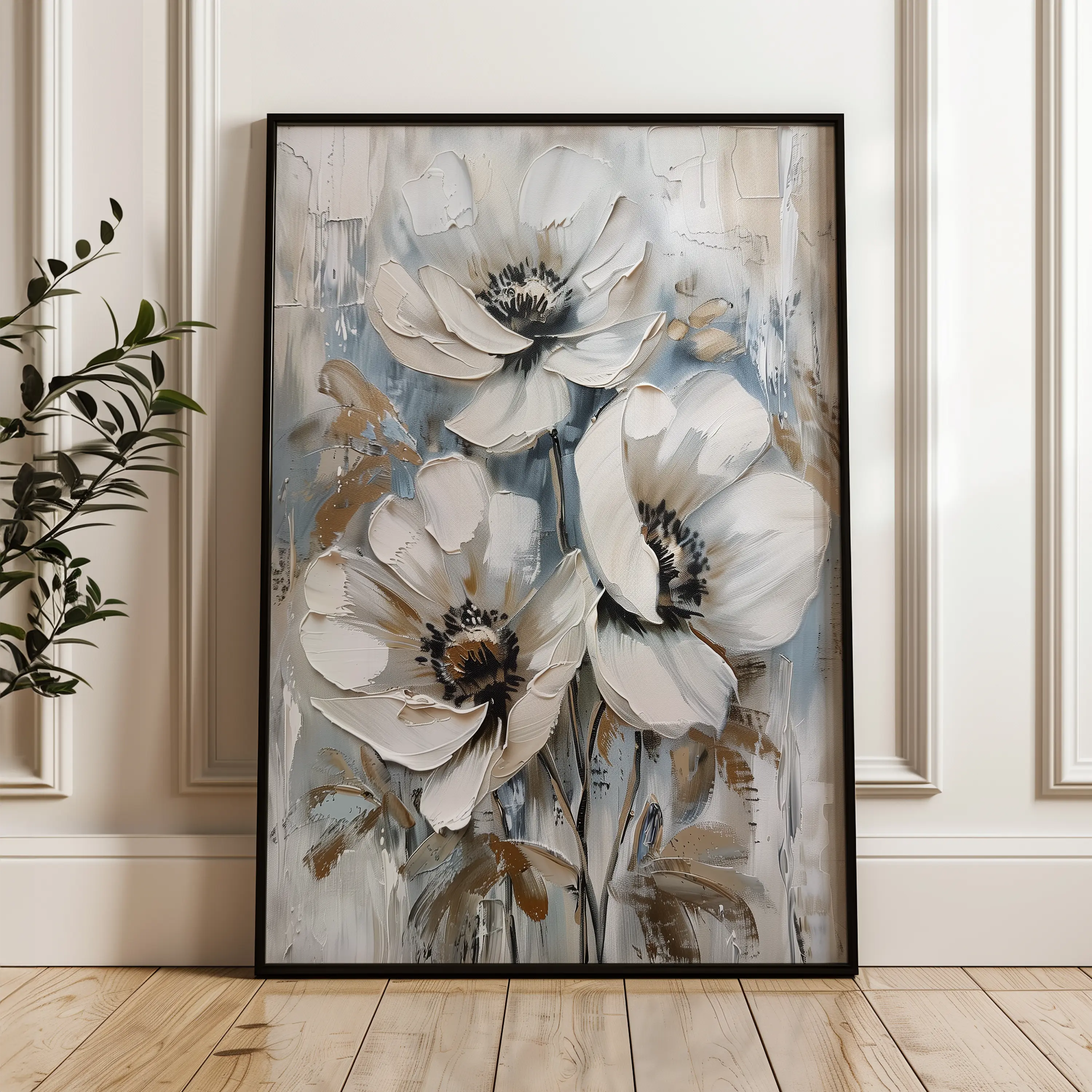 Floral Canvas Wall Art WAD814-F 90 x 60 cm / Stretched on hidden frame