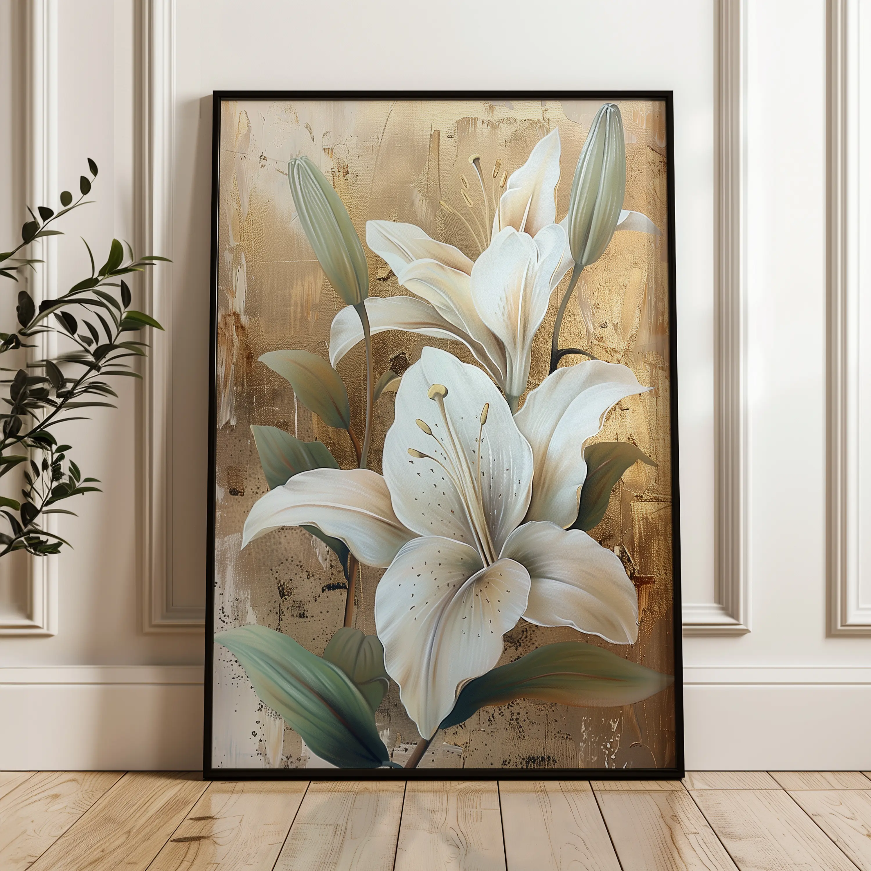 Floral Canvas Wall Art WAD818-F 90 x 60 cm / Stretched on hidden frame