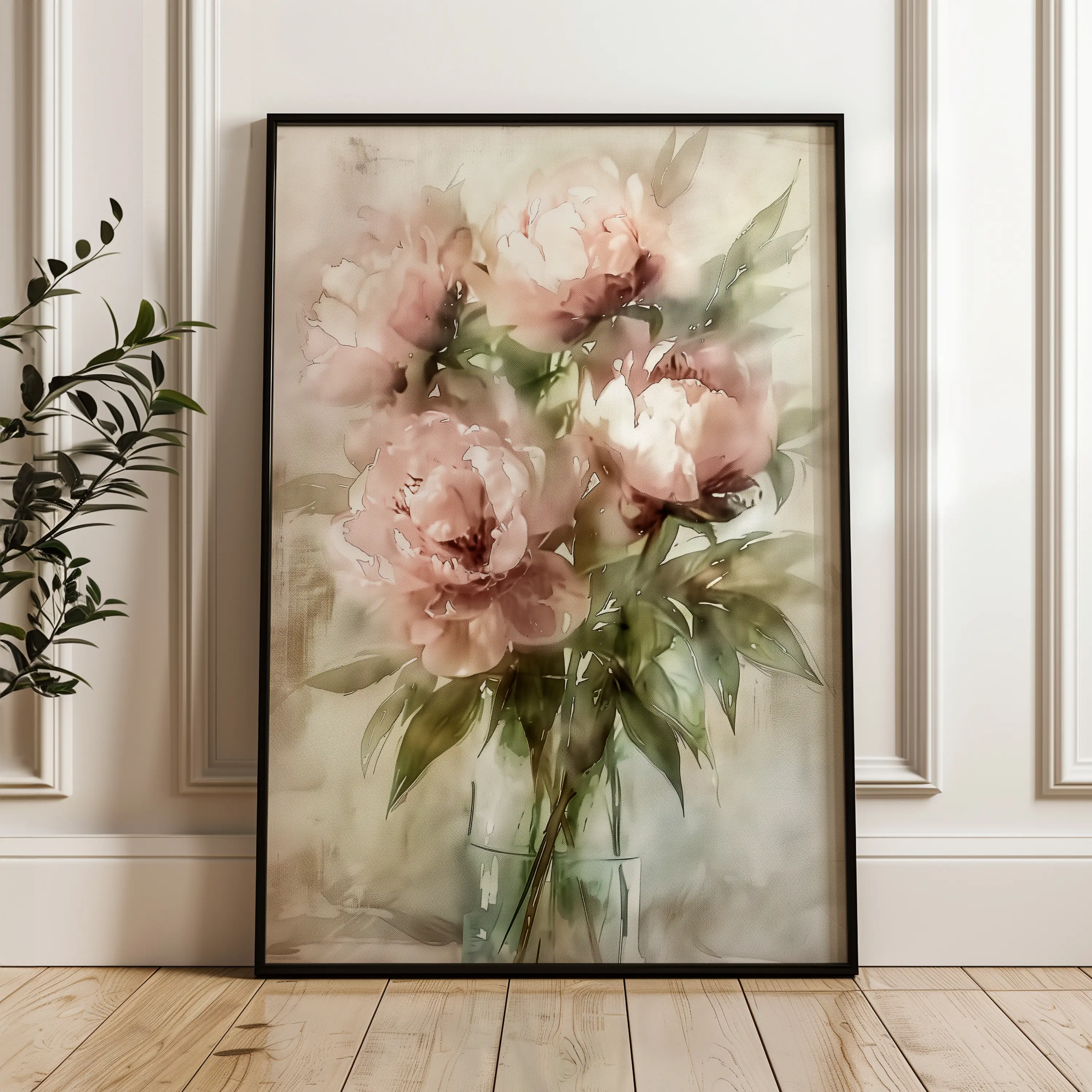 Floral Canvas Wall Art WAD823-F 90 x 60 cm / Stretched on hidden frame