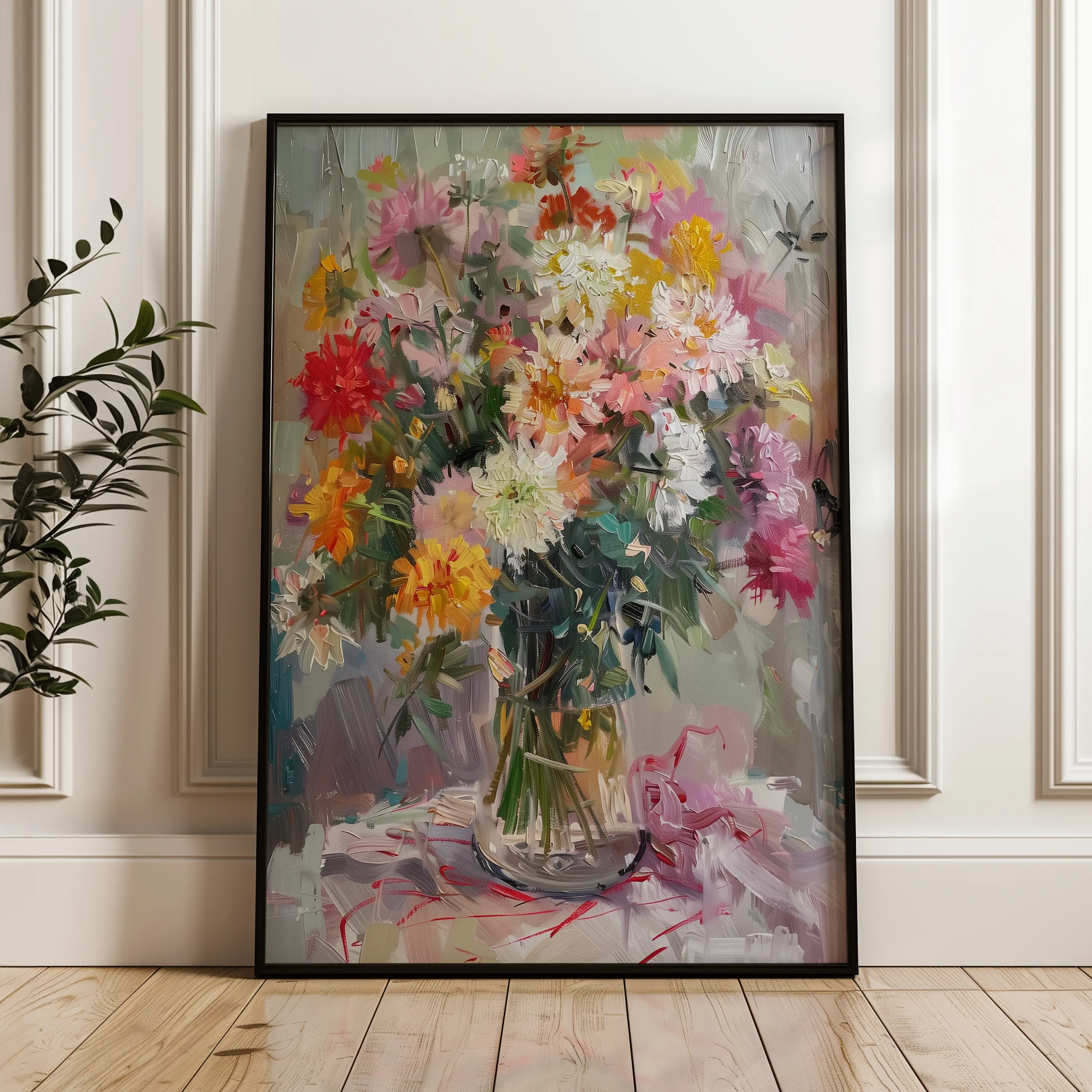 Floral Canvas Wall Art WAD825-F 90 x 60 cm / Stretched on hidden frame