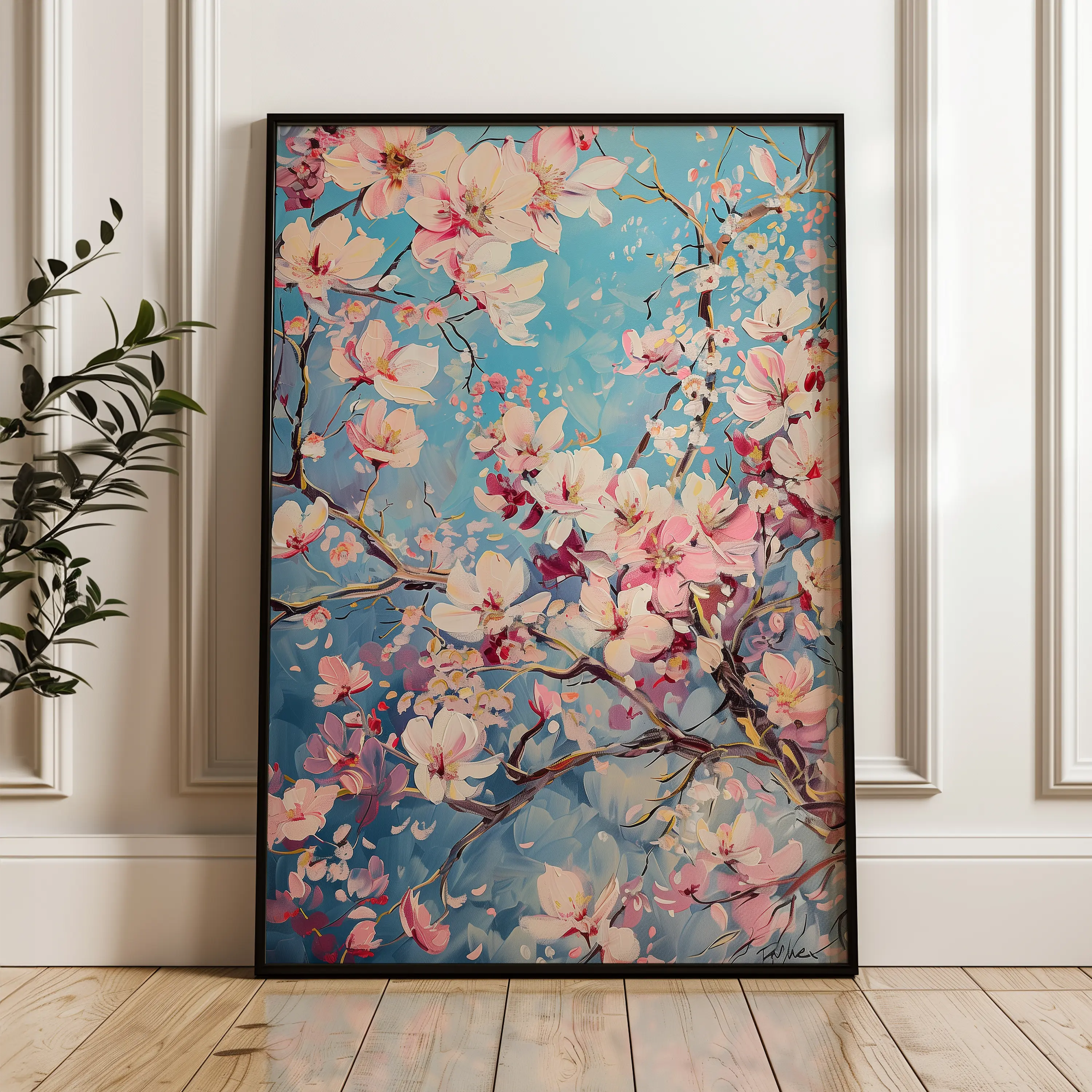 Floral Canvas Wall Art WAD830-F 90 x 60 cm / Stretched on hidden frame