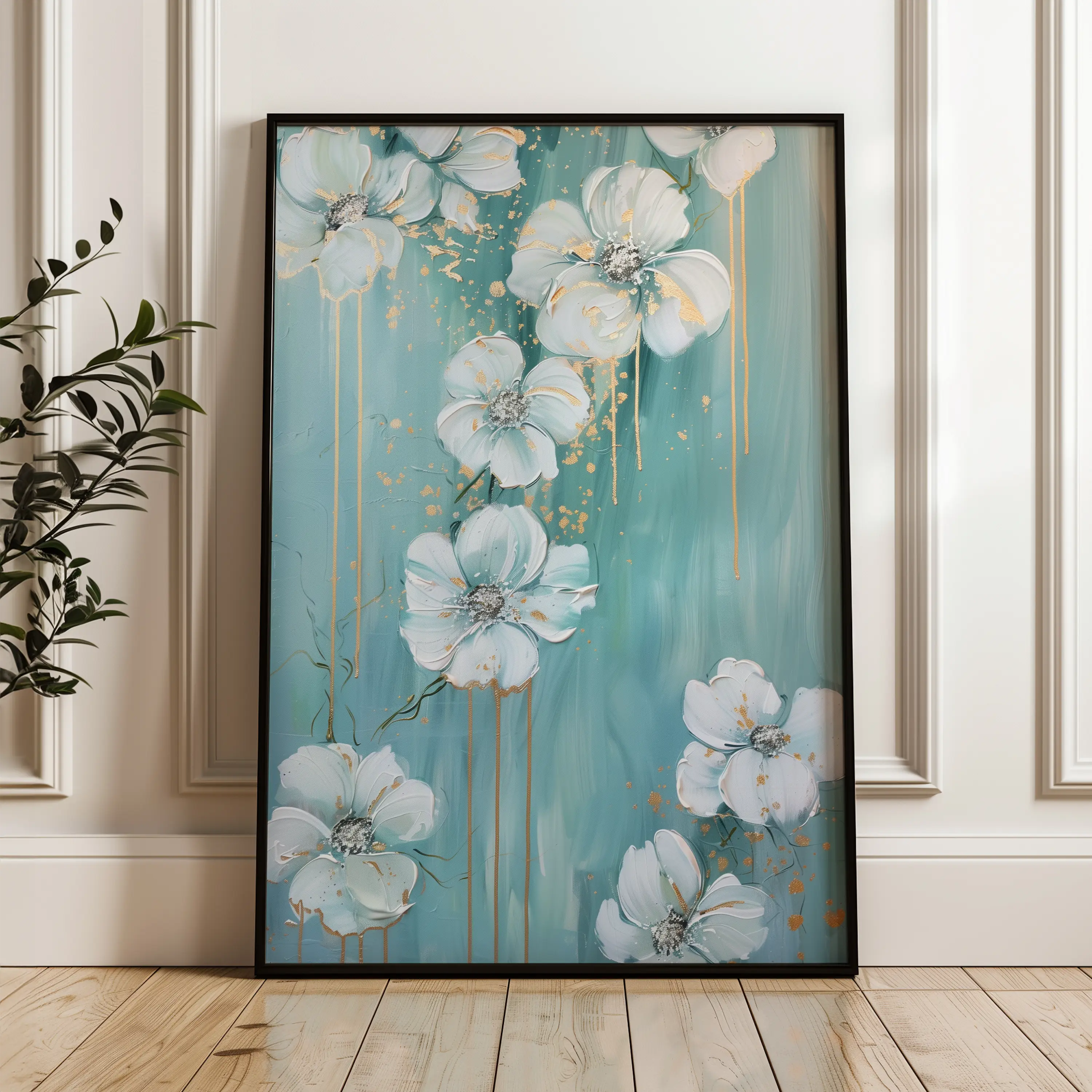 Floral Canvas Wall Art WAD832-F 90 x 60 cm / Stretched on hidden frame