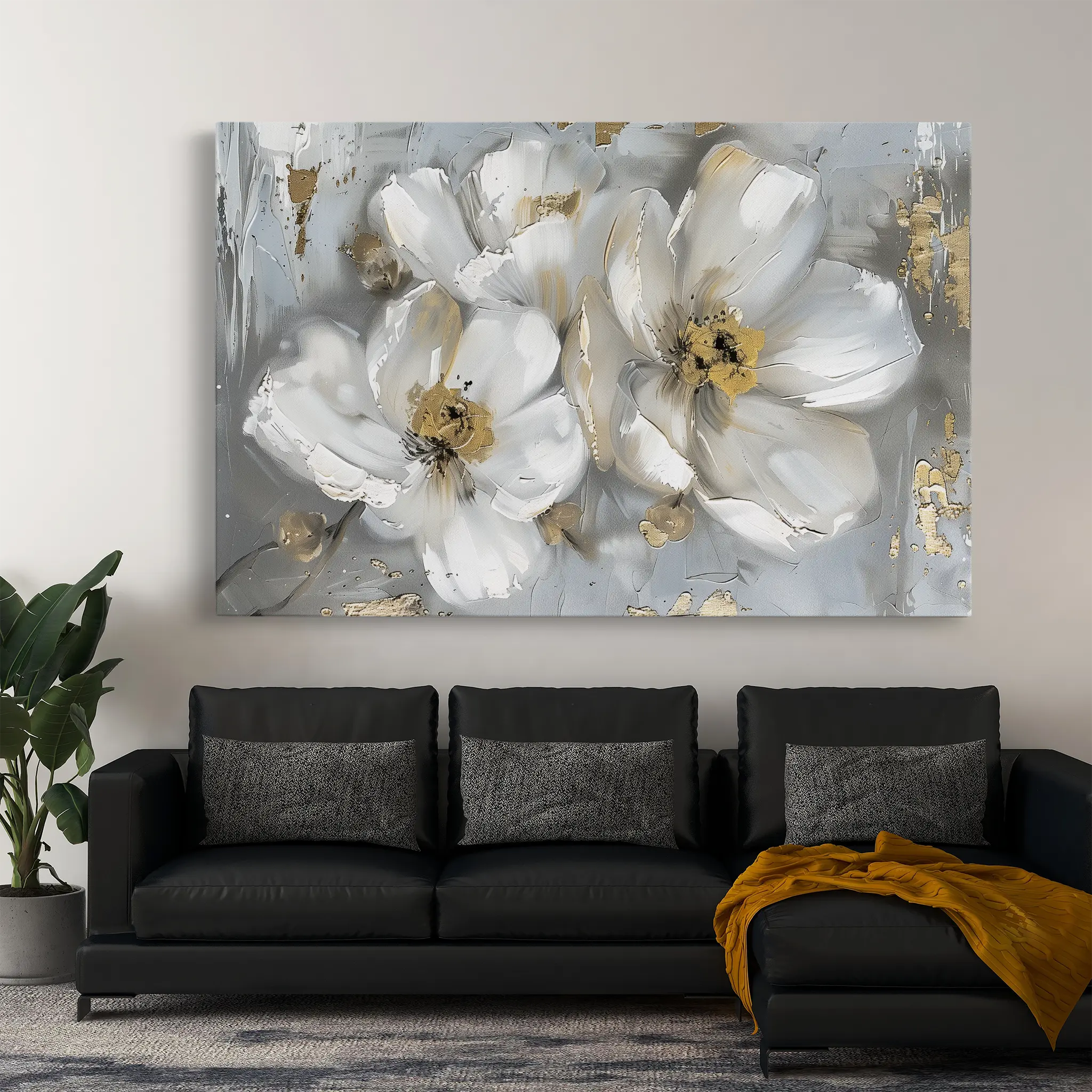 Floral Canvas Wall Art WAD842-F 90 x 60 cm / Stretched on hidden frame