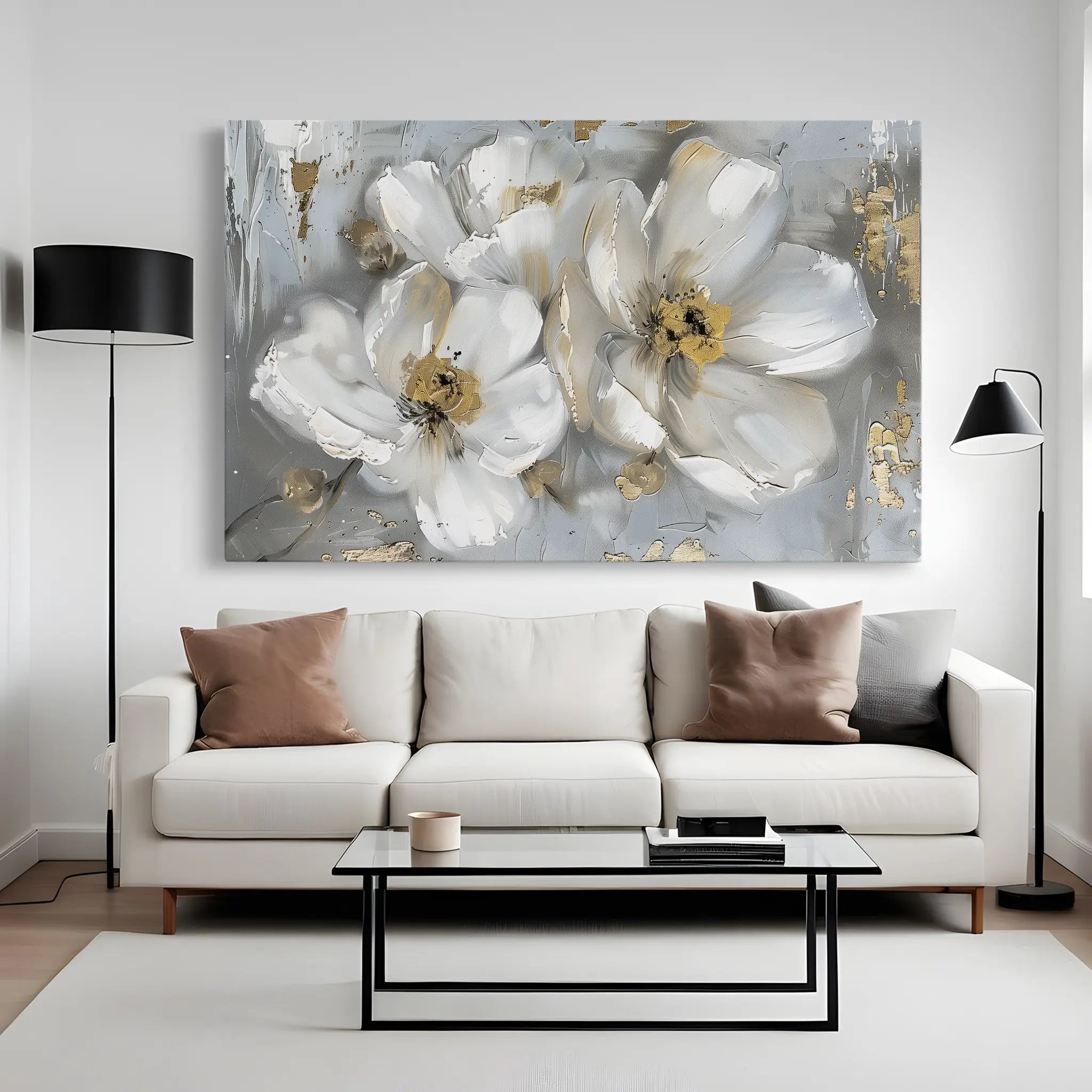 Floral Canvas Wall Art WAD842-F 90 x 60 cm / Stretched on hidden frame