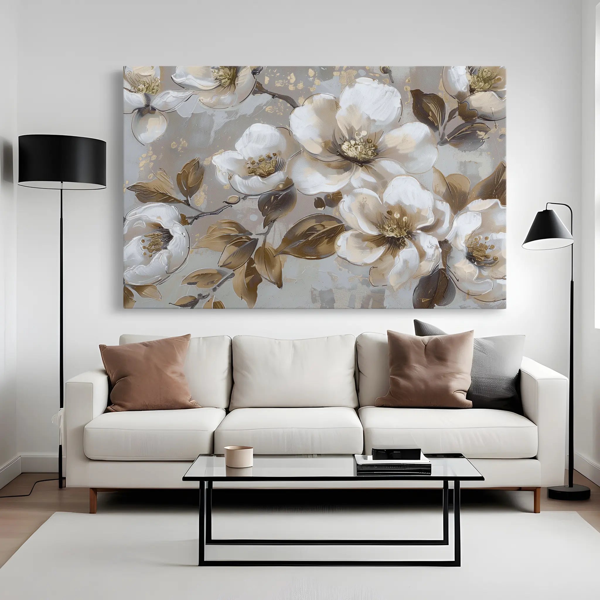 Floral Canvas Wall Art WAD843-F 90 x 60 cm / Stretched on hidden frame