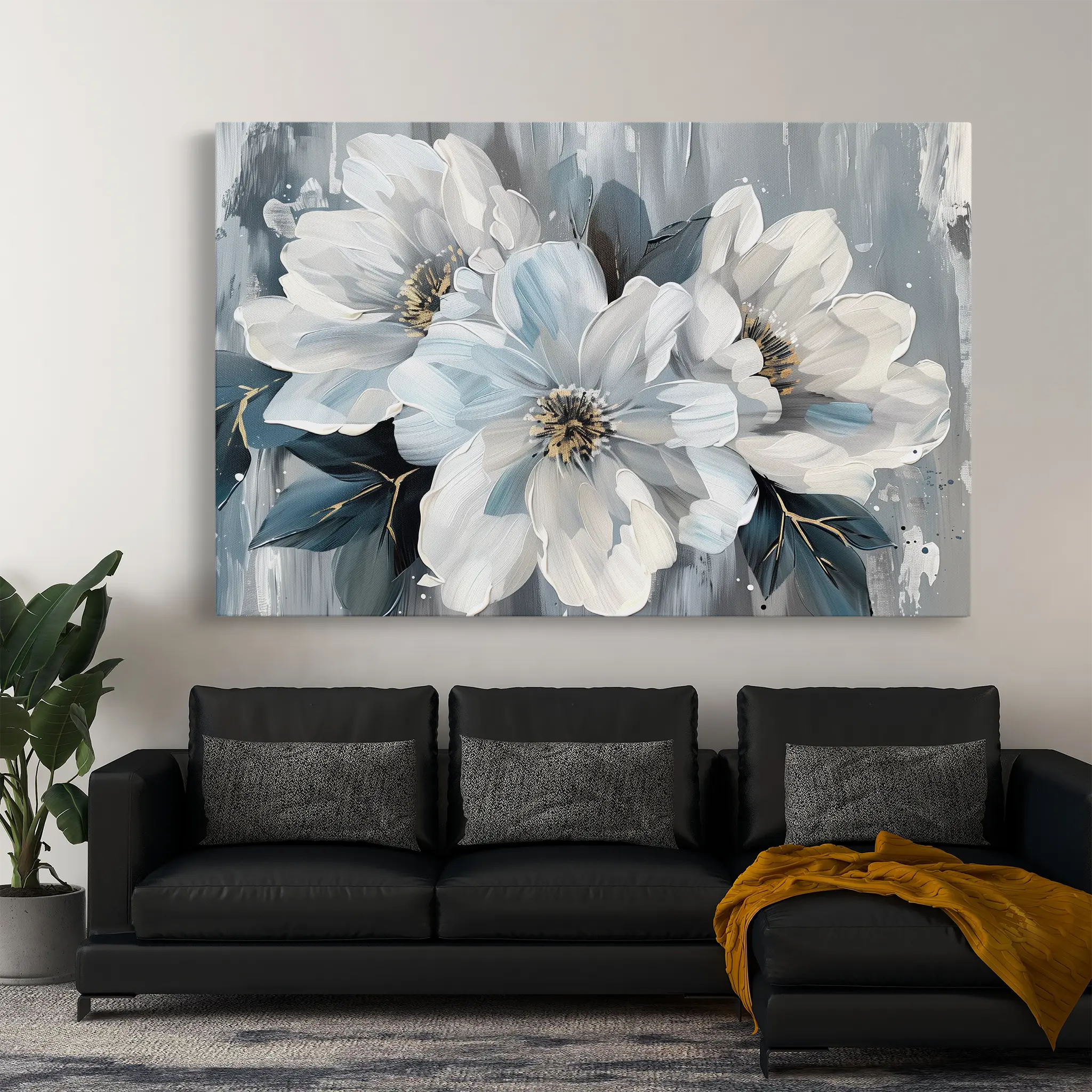 Floral Canvas Wall Art WAD846-F 90 x 60 cm / Stretched on hidden frame