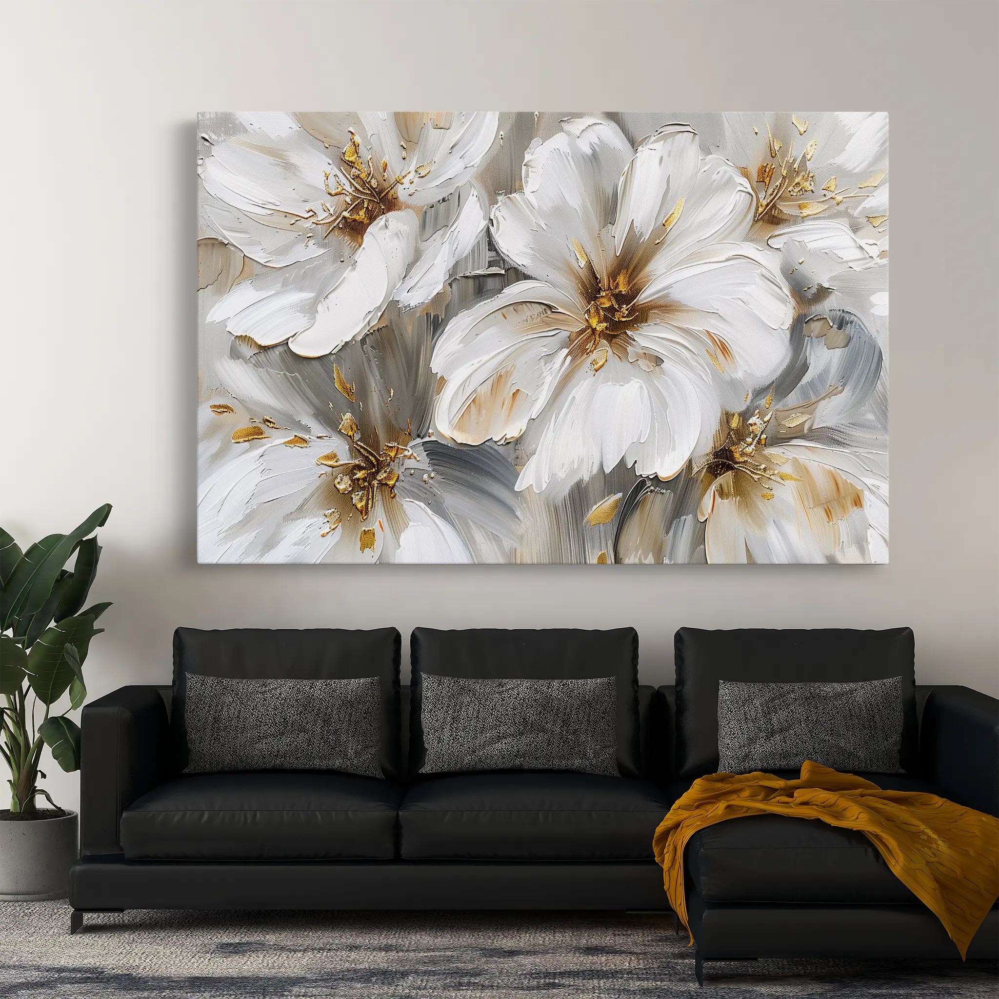 Floral Canvas Wall Art WAD848-F 90 x 60 cm / Stretched on hidden frame