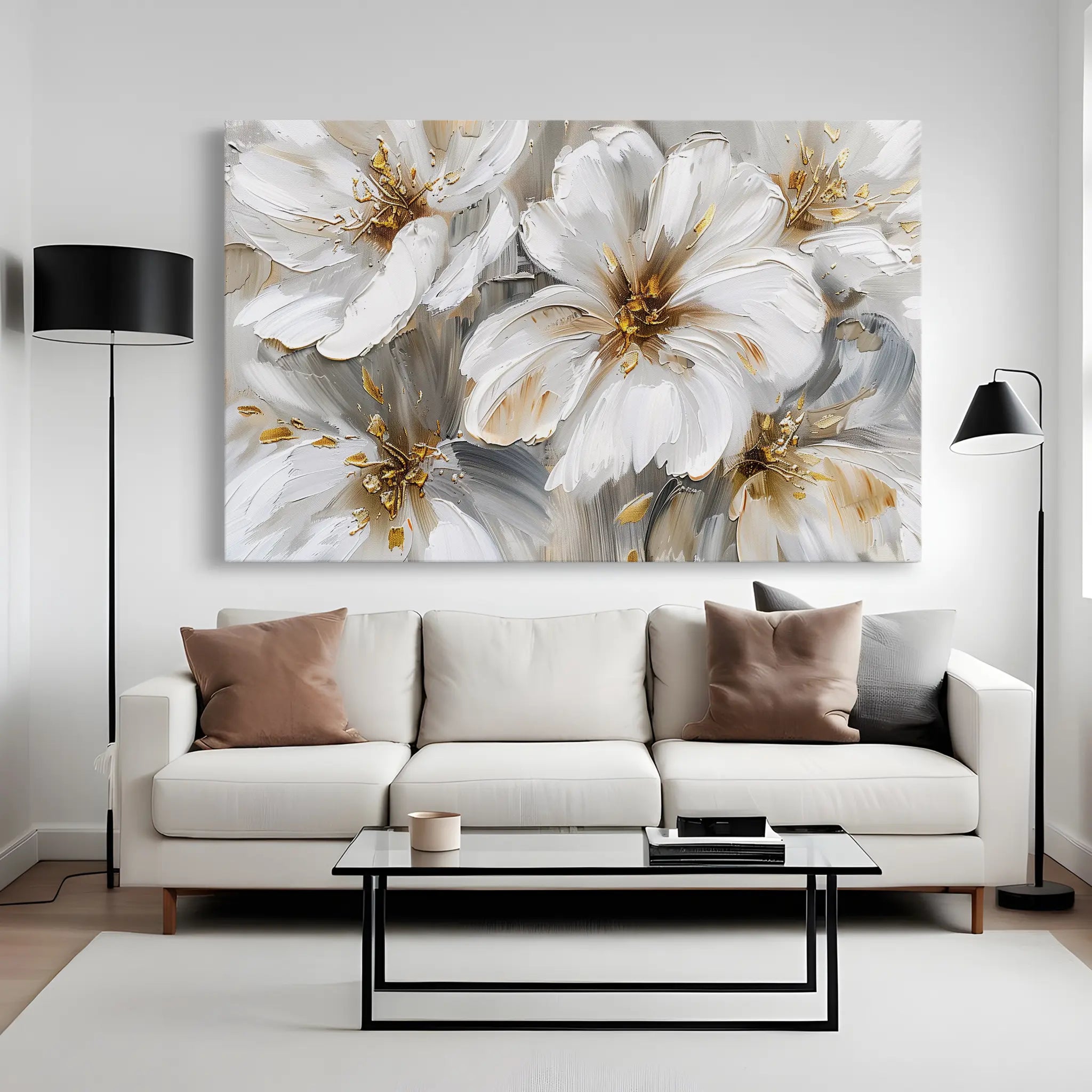 Floral Canvas Wall Art WAD848-F 90 x 60 cm / Stretched on hidden frame