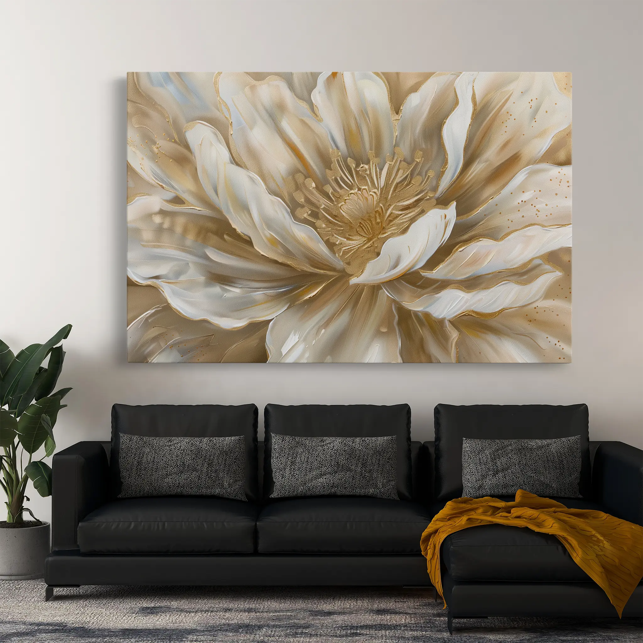 Floral Canvas Wall Art WAD849-F 90 x 60 cm / Stretched on hidden frame