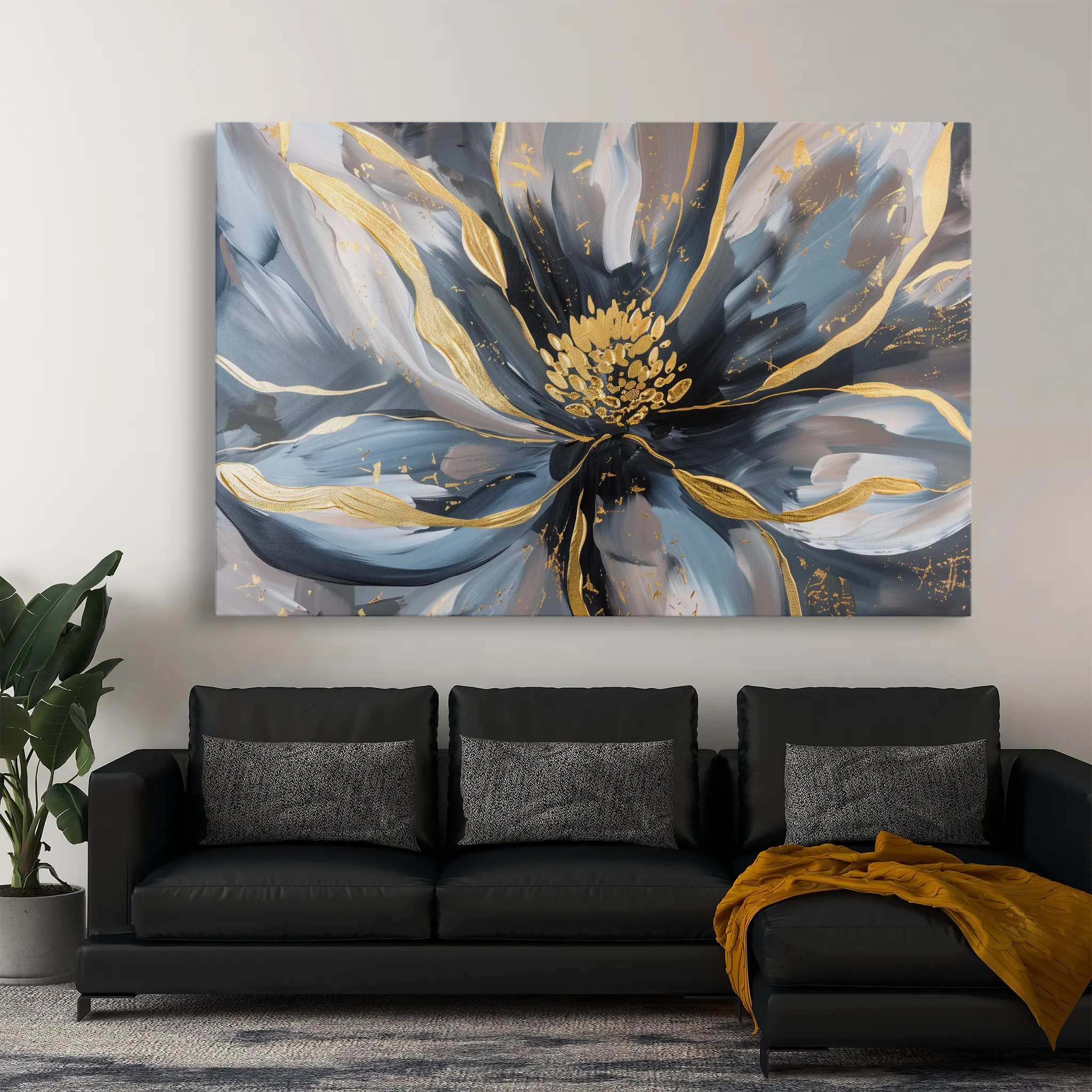 Floral Canvas Wall Art WAD850-F 90 x 60 cm / Stretched on hidden frame