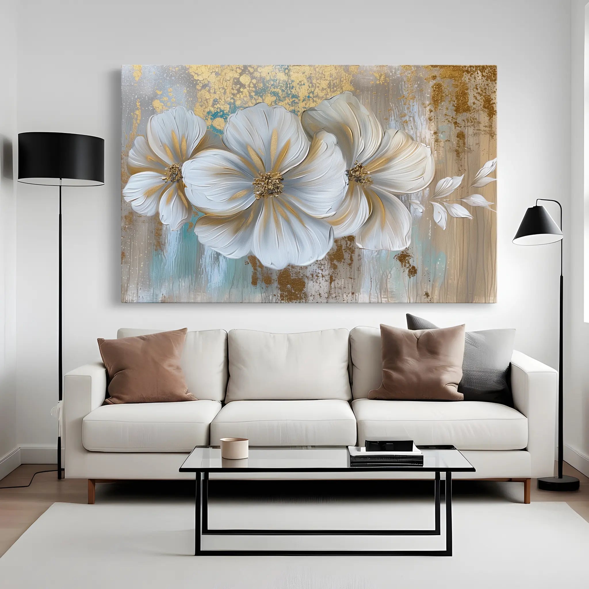 Floral Canvas Wall Art WAD851-F 90 x 60 cm / Stretched on hidden frame