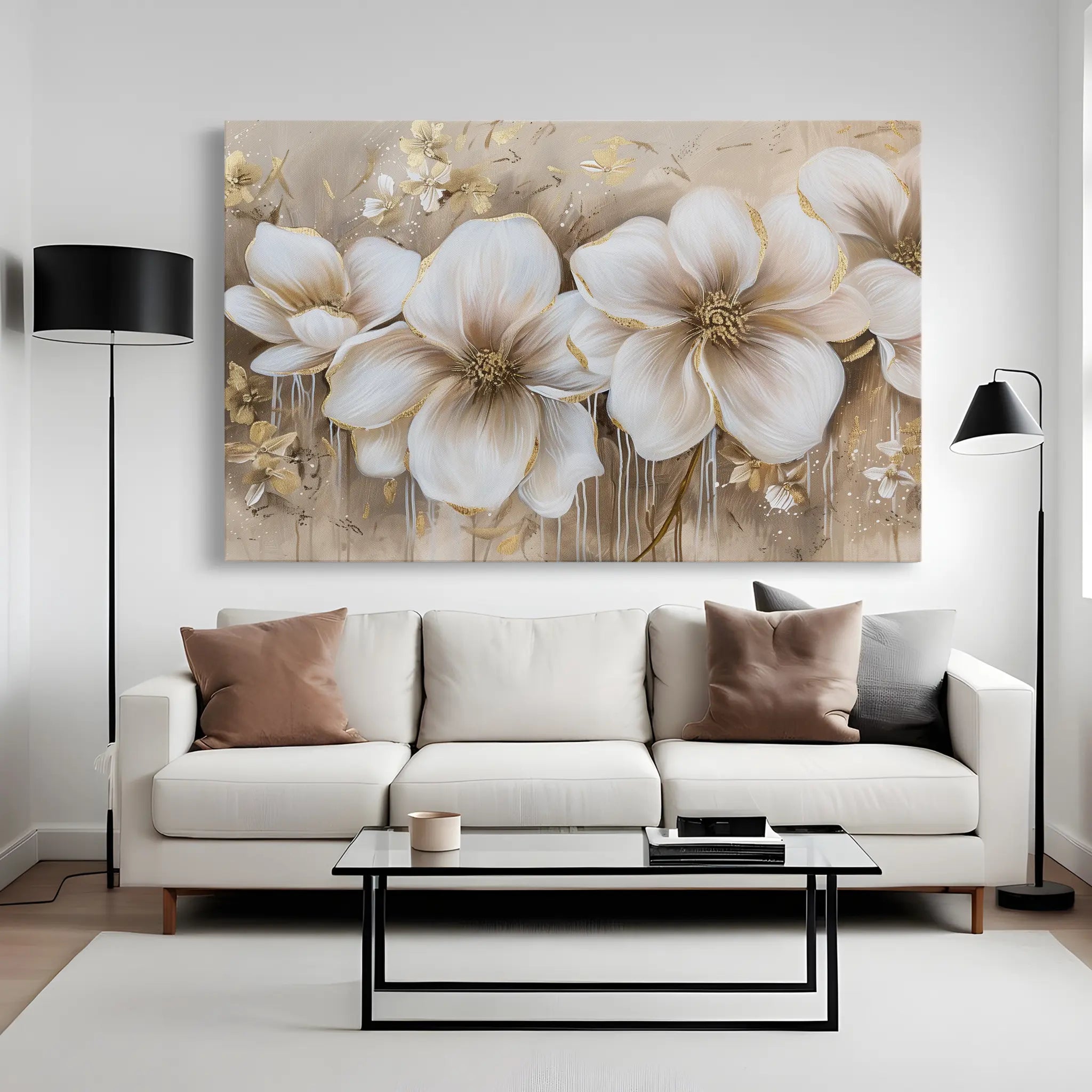 Floral Canvas Wall Art WAD852-F 90 x 60 cm / Stretched on hidden frame