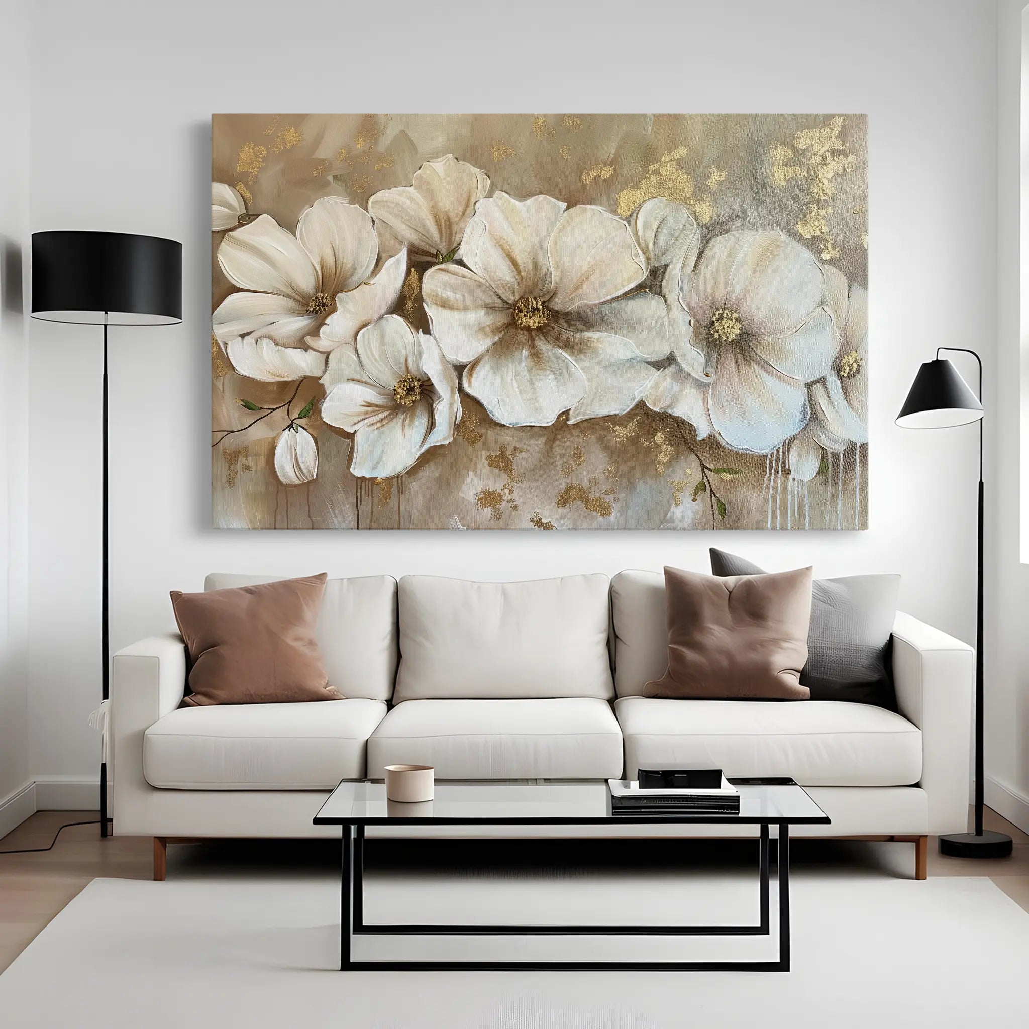 Floral Canvas Wall Art WAD853-F 90 x 60 cm / Stretched on hidden frame