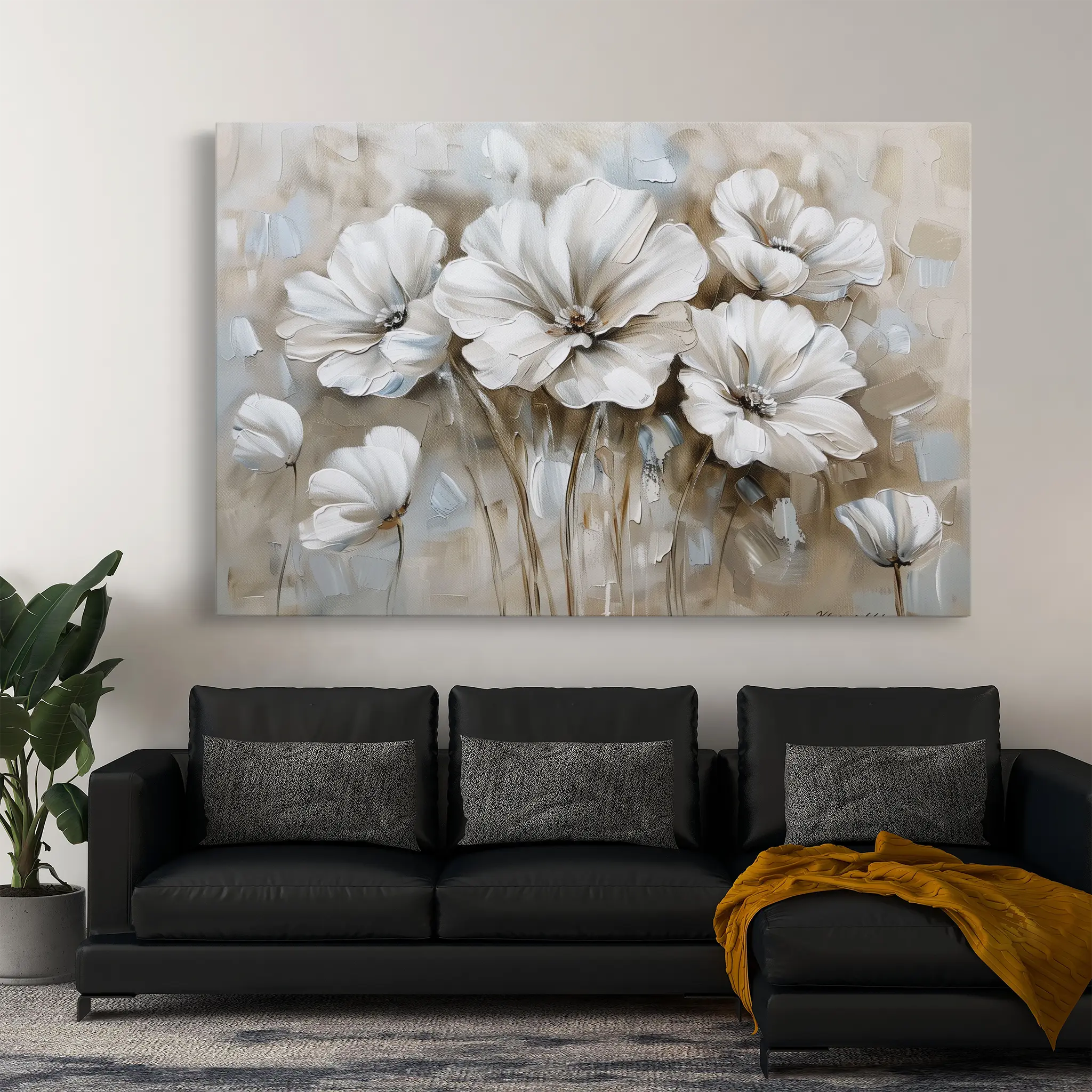 Floral Canvas Wall Art WAD854-F 90 x 60 cm / Stretched on hidden frame