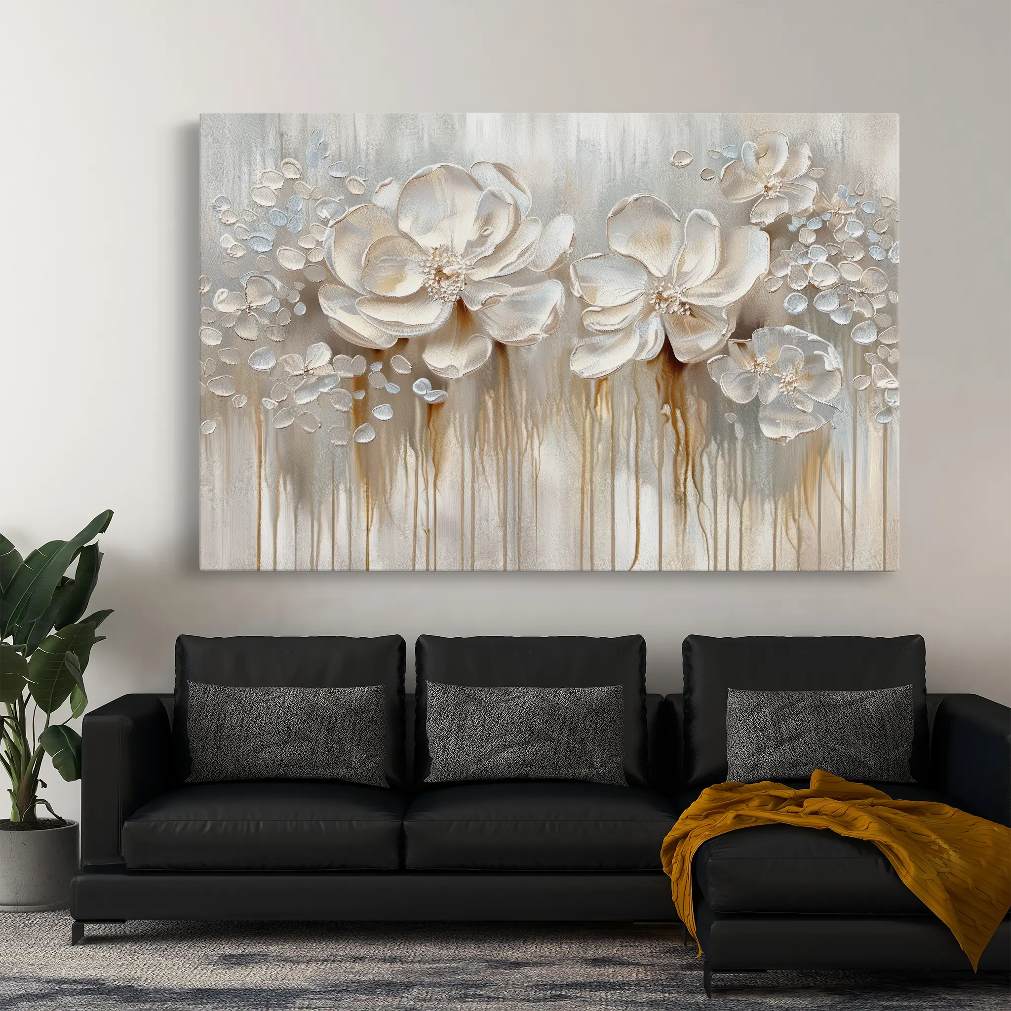 Floral Canvas Wall Art WAD855-F 90 x 60 cm / Stretched on hidden frame